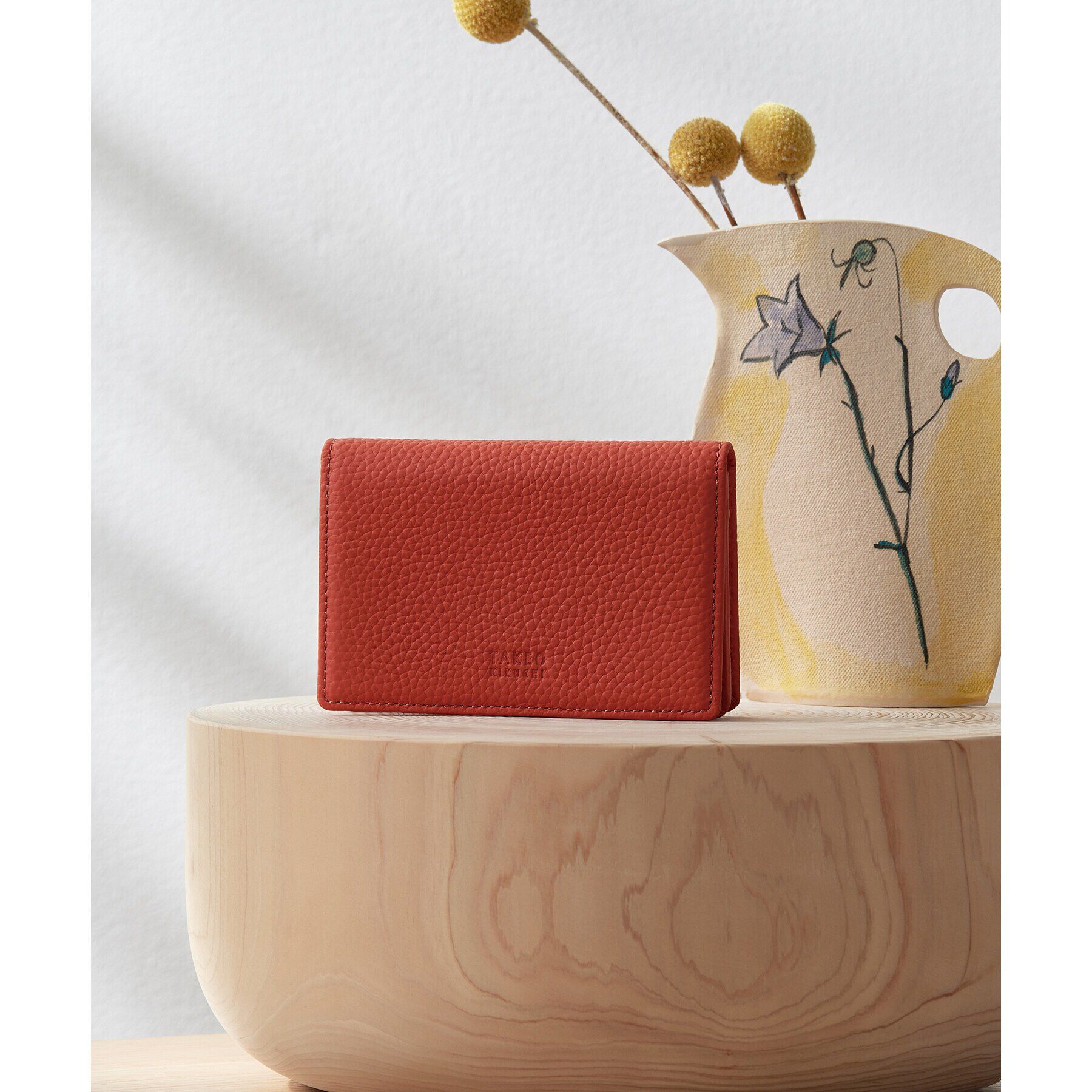 TAKEO KIKUCHI「ソフトシュリンクレザー 名刺入れ」|名刺入れ・カードケース|オレンジ(068)