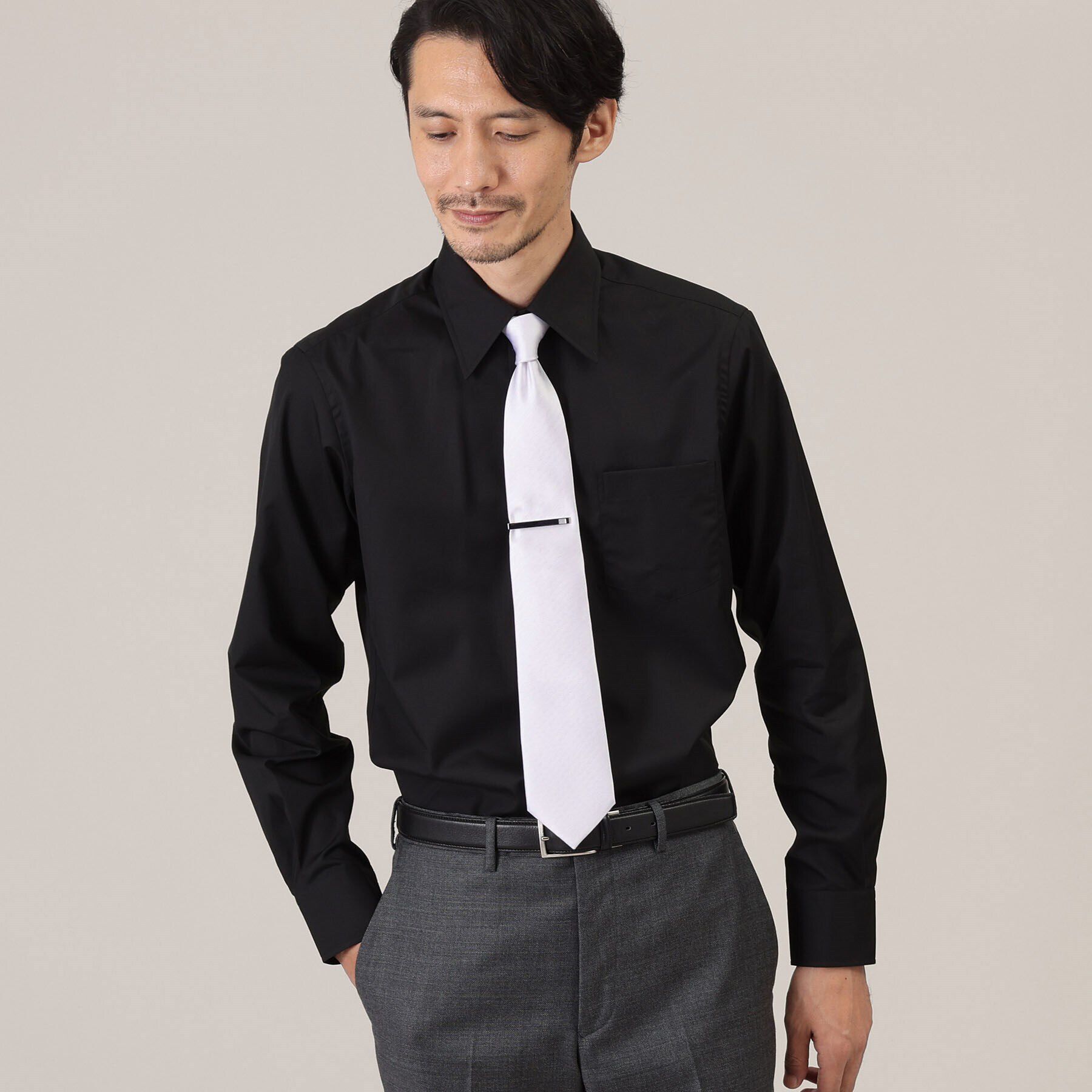 TAKEO KIKUCHI「【Made in JAPAN】ブロード レギュラーカラー ドレスシャツ」|シャツ・ブラウス|ブラック(019)