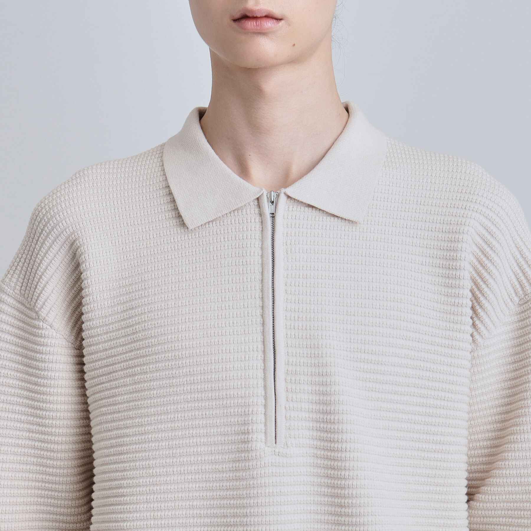 tk.TAKEO KIKUCHI「ハーフジップニットポロシャツ」|ニット・セーター|