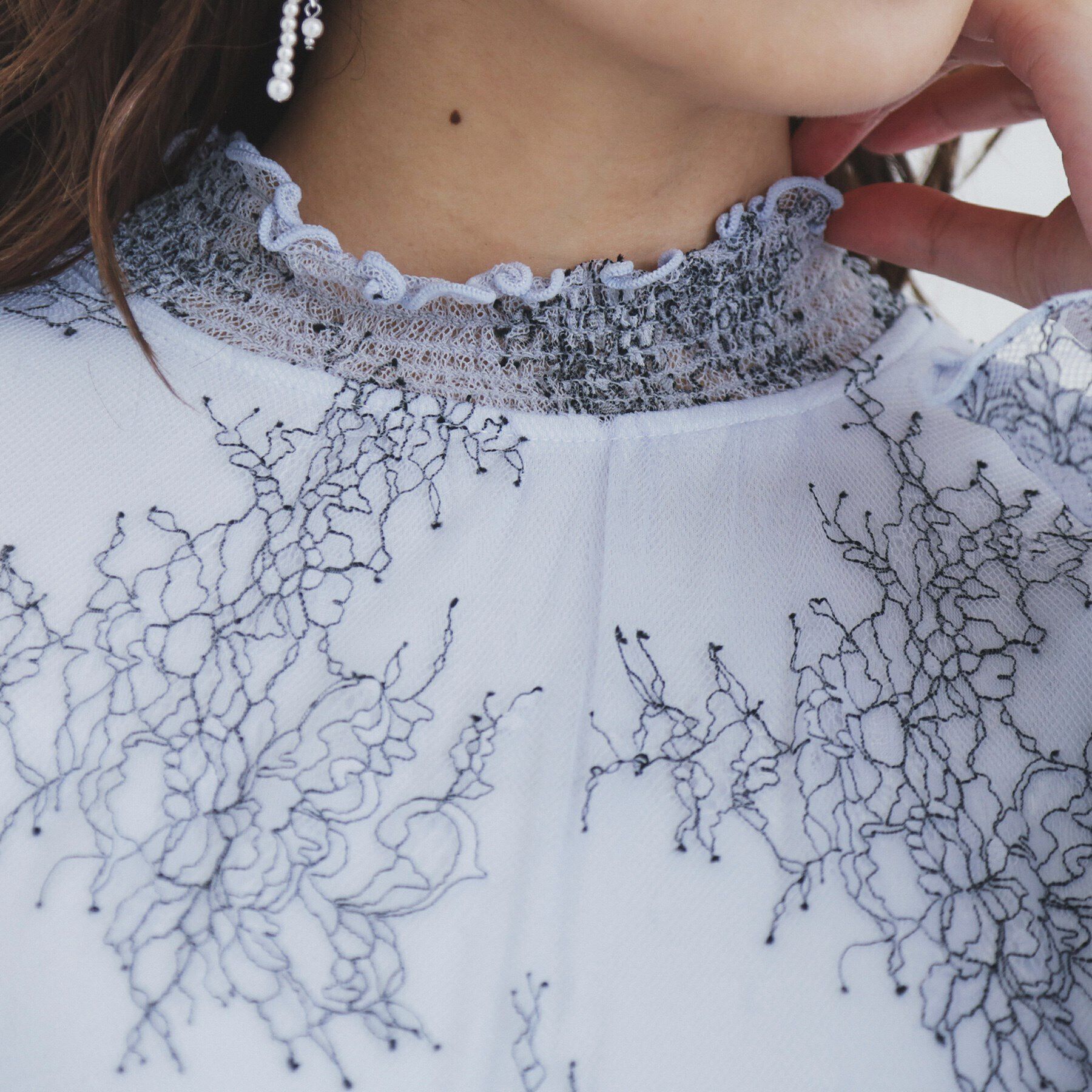 index「シャーリング総レーストップス【洗濯機洗い可】」|Tシャツ・カットソー|