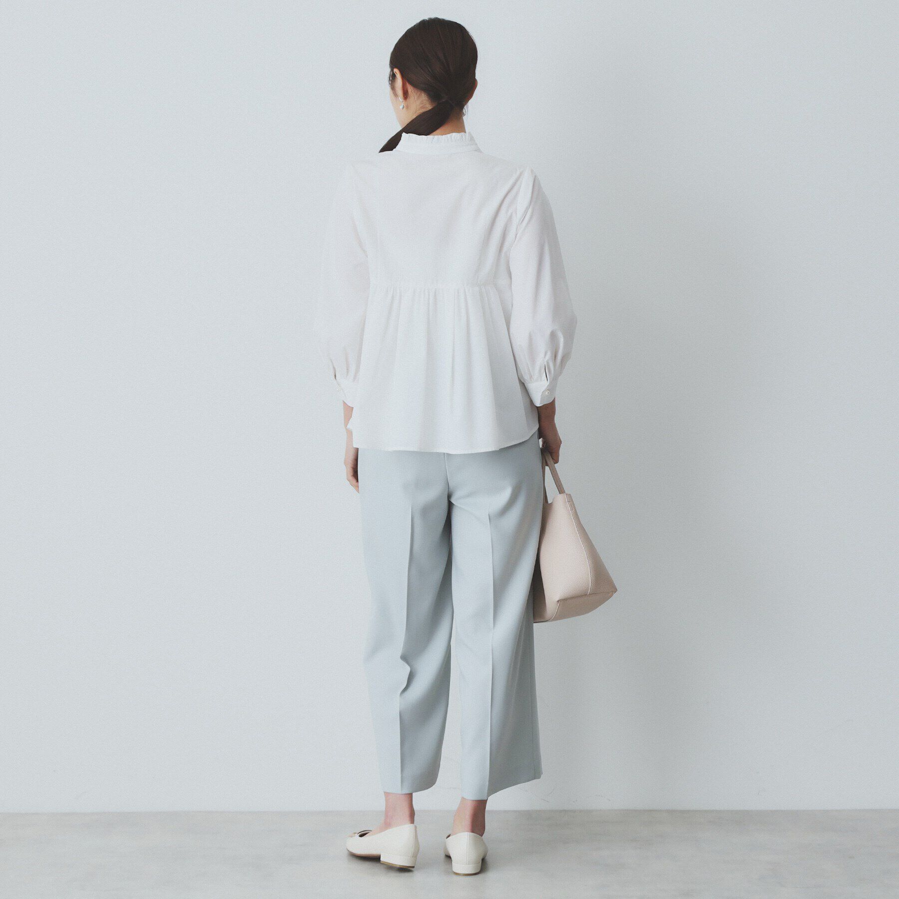 index「《6color》フリルバンドカラーペプラムブラウス【洗濯機洗い可/イージーアイロン/防シワ】」|シャツ・ブラウス|