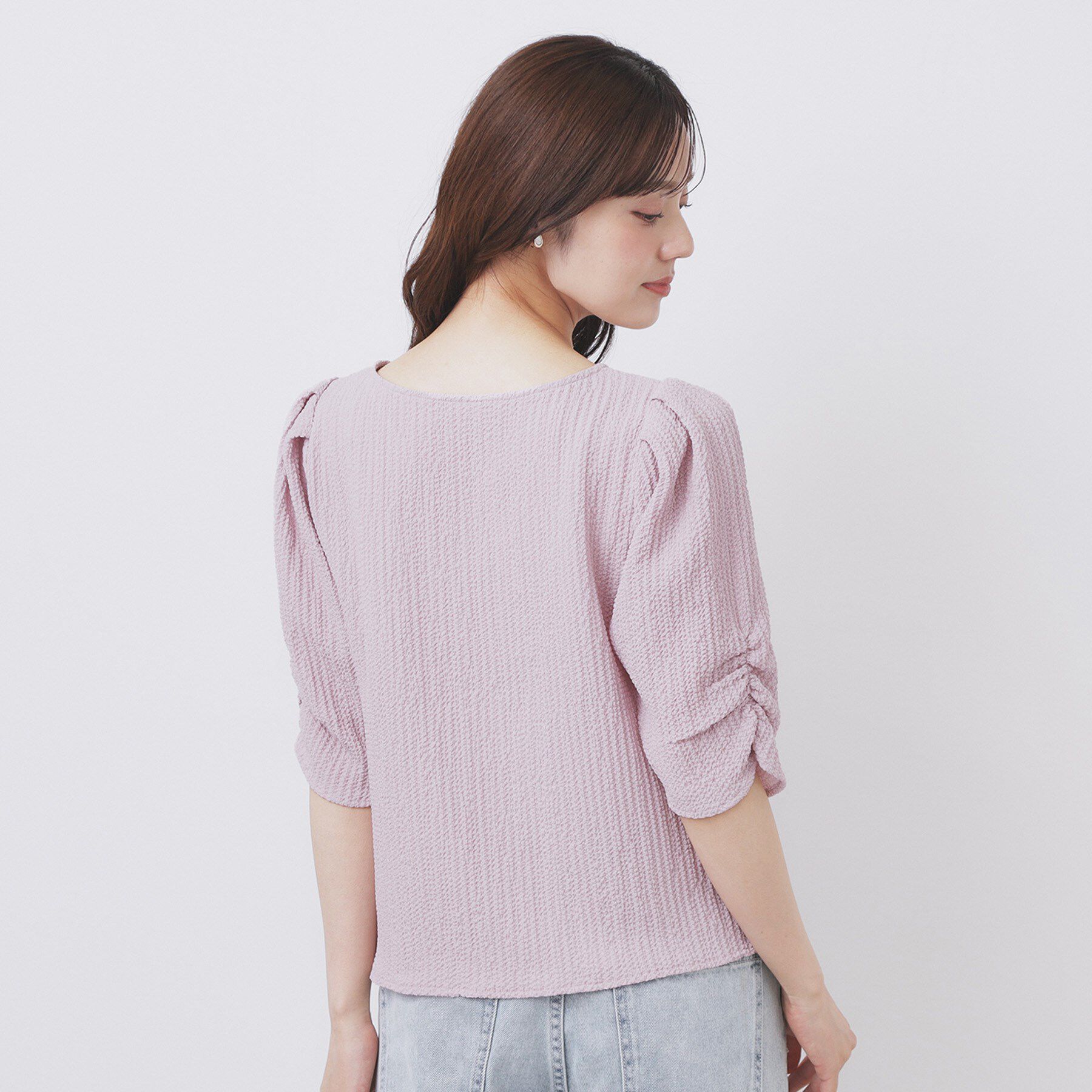 index「フロントギャザージャガードブラウス【洗濯機洗い可】」|シャツ・ブラウス|