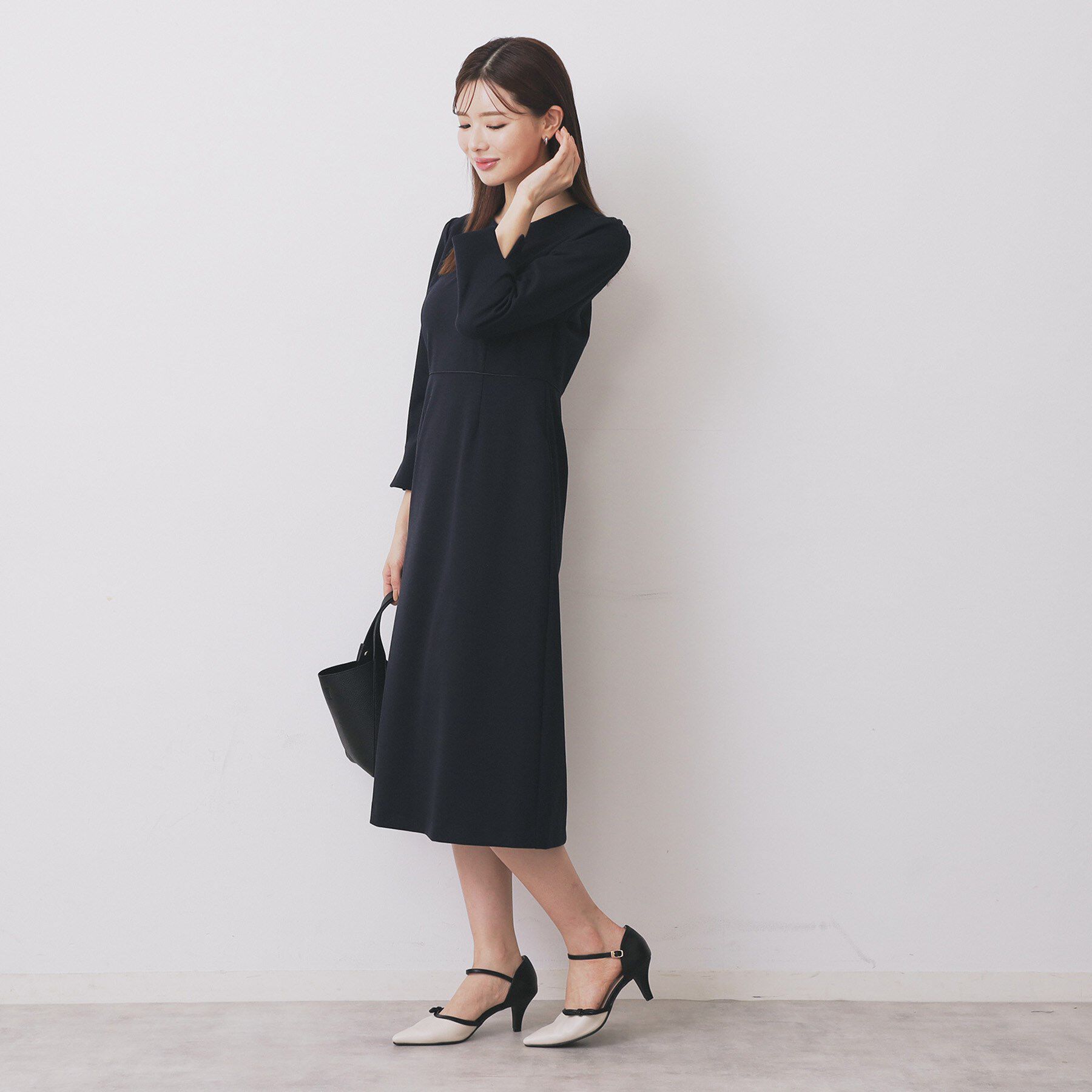 index「ストレッチキーネックワンピース【洗濯機OK/イージーアイロン】」|ワンピース|