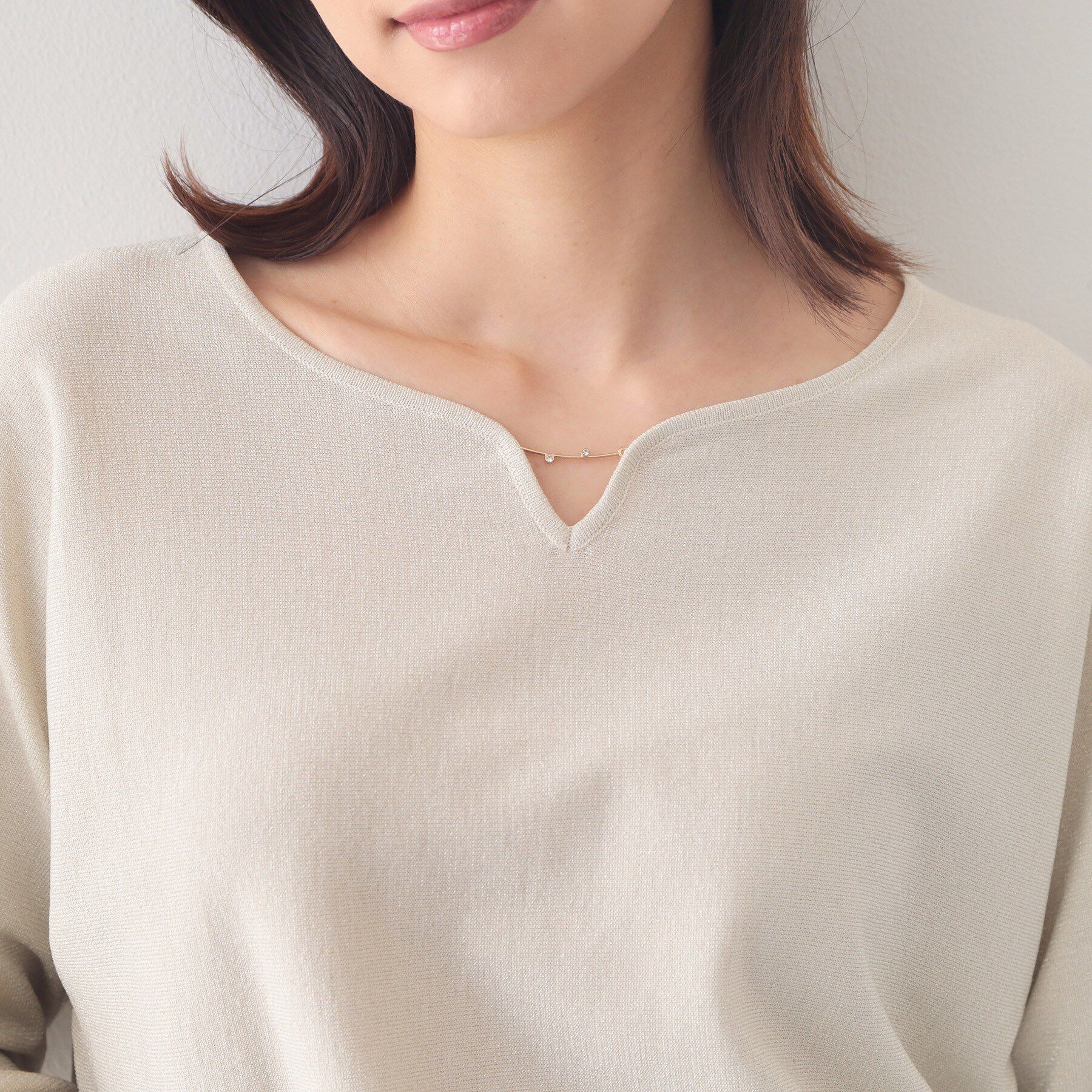 index「フロントパーツ付きドルマンスリーブニット【洗濯機OK／抗ピリング】」|ニット・セーター|