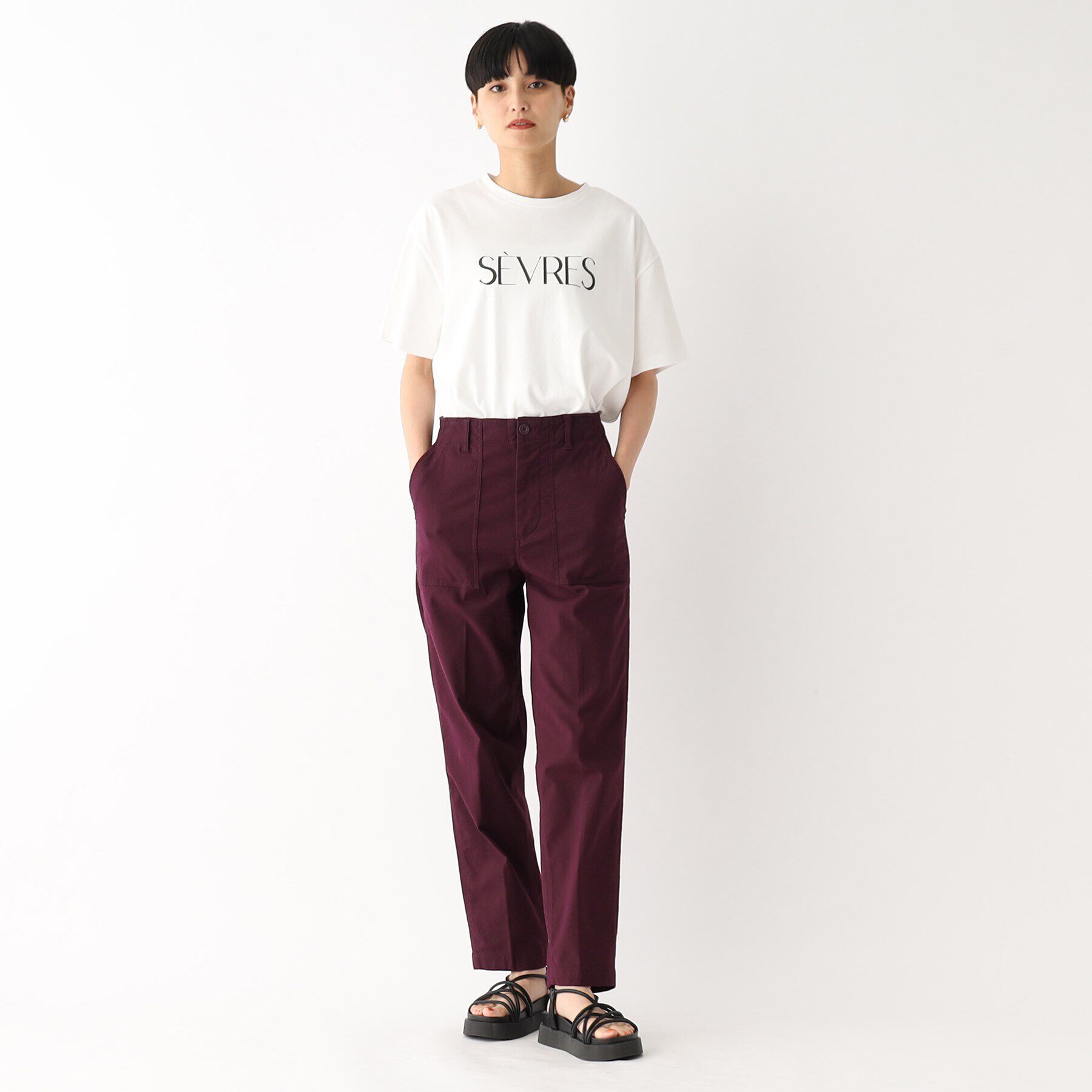 OPAQUE.CLIP「ストレッチベイカーパンツ/オーガニックコットン混【洗濯機洗い可/ストレッチ】」|その他|