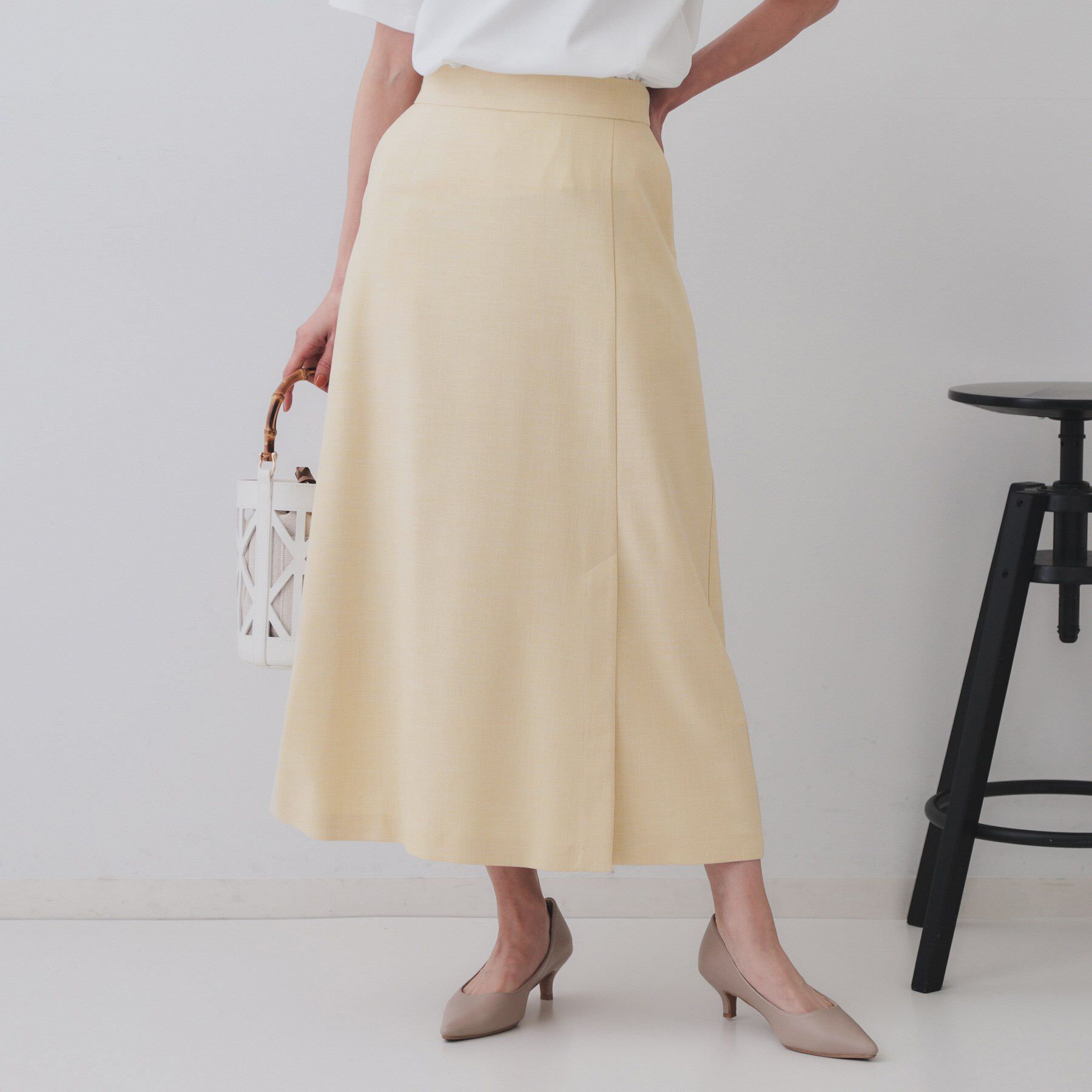 OPAQUE.CLIP「メランジナローフレアスカート／セットアップ対応可【洗濯機洗い可】」|スカート|