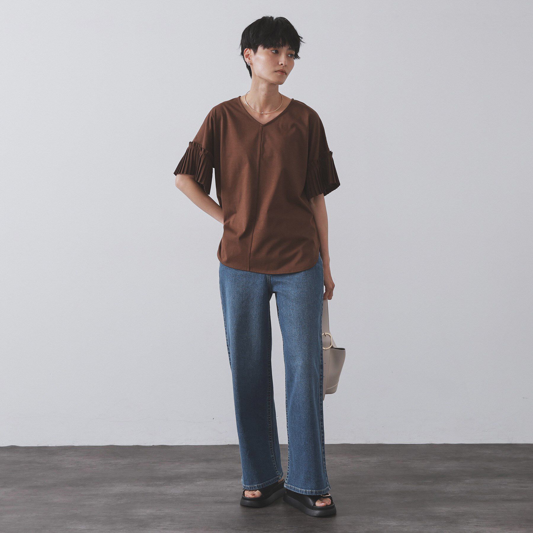 OPAQUE.CLIP「ストレッチバギーデニム【洗濯機洗い可】《SS～LL》」|デニム|