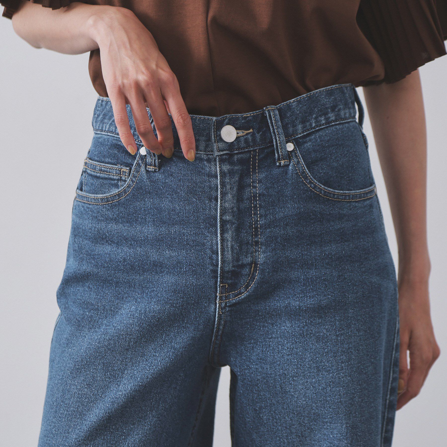 OPAQUE.CLIP「ストレッチバギーデニム【洗濯機洗い可】《SS～LL》」|デニム|