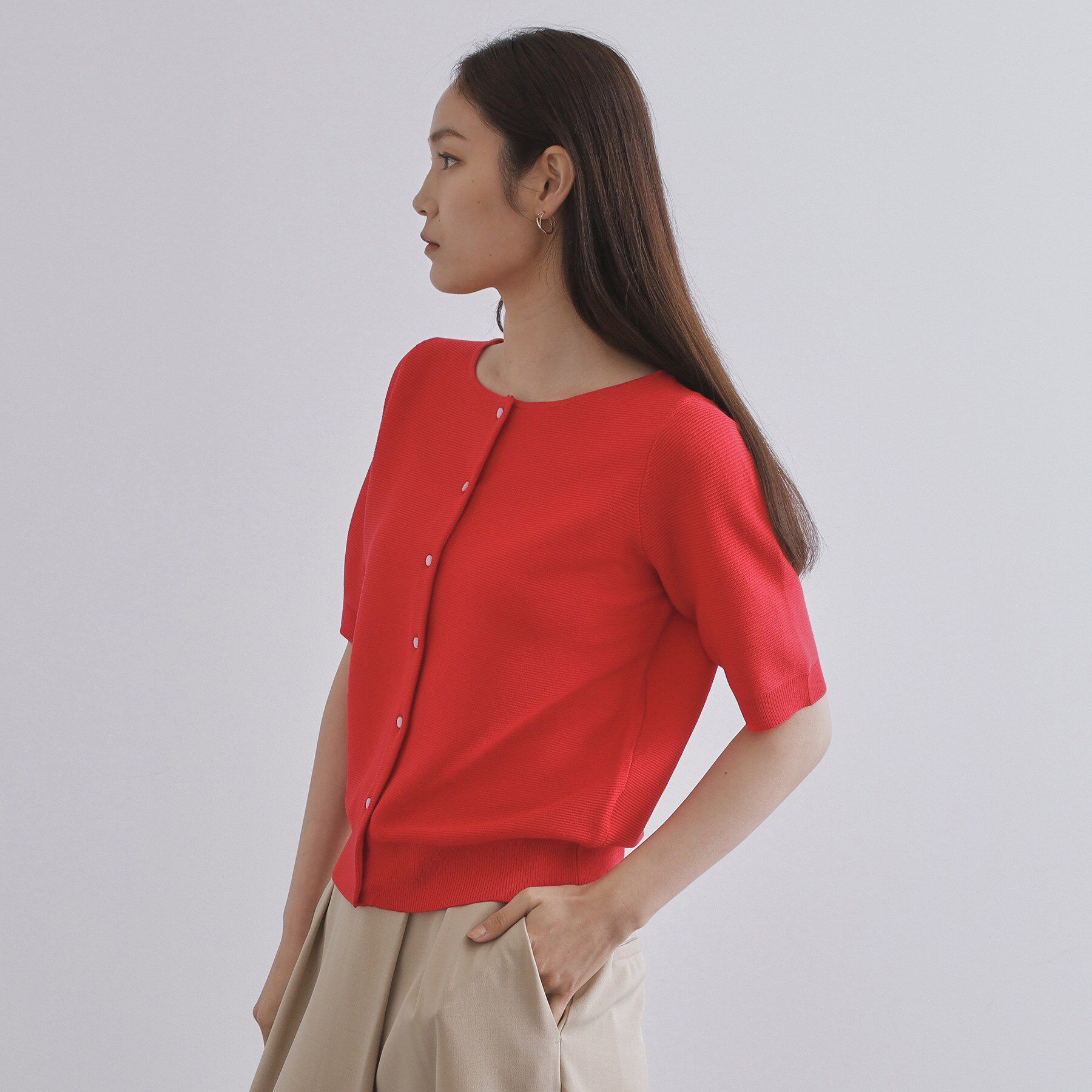 OPAQUE.CLIP「ガーダーニットカーディガン【UVケア/洗濯機洗い可】」|カーディガン|