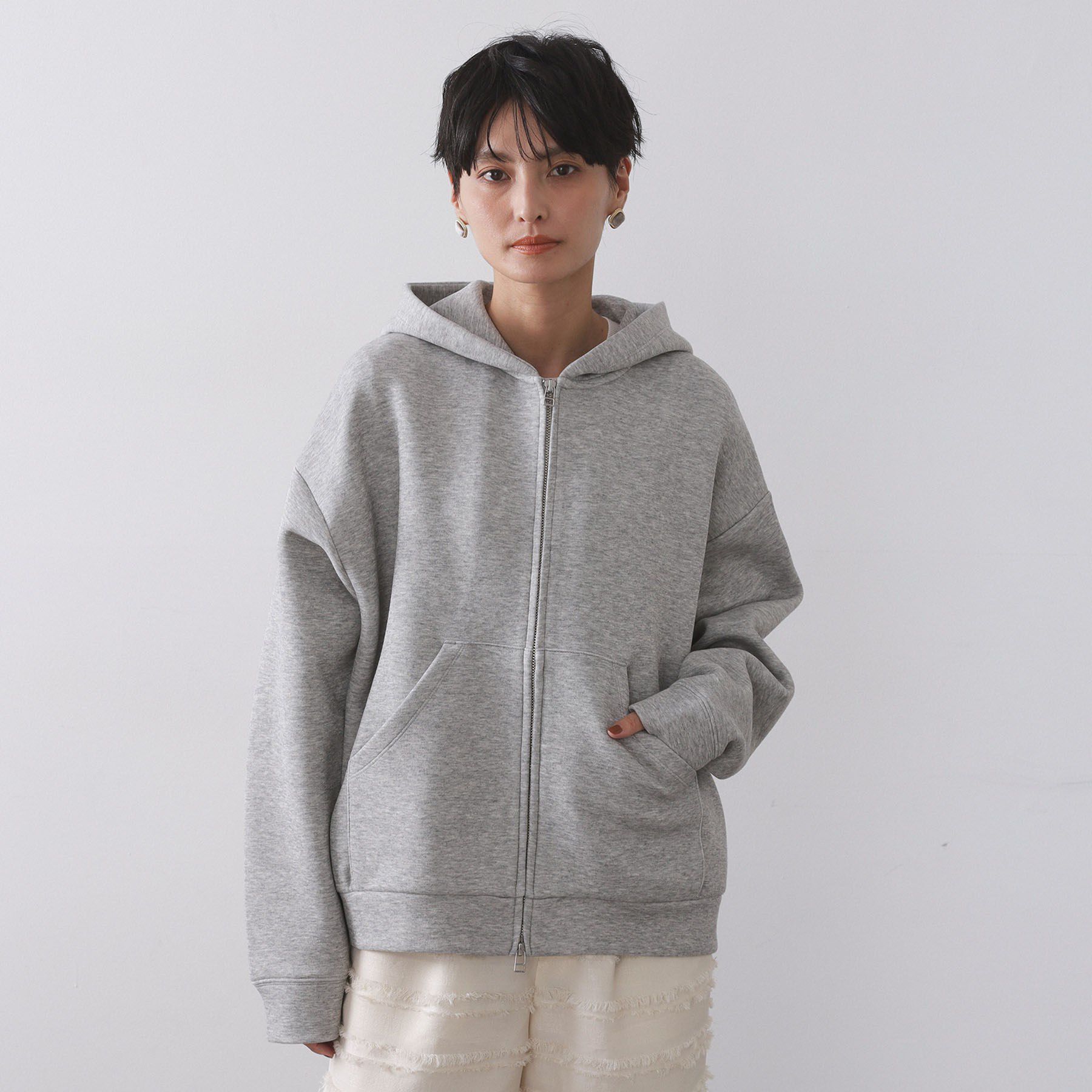 OPAQUE.CLIP「ダブルジップフーディ/セットアップ対応【洗濯機OK】」|カーディガン|