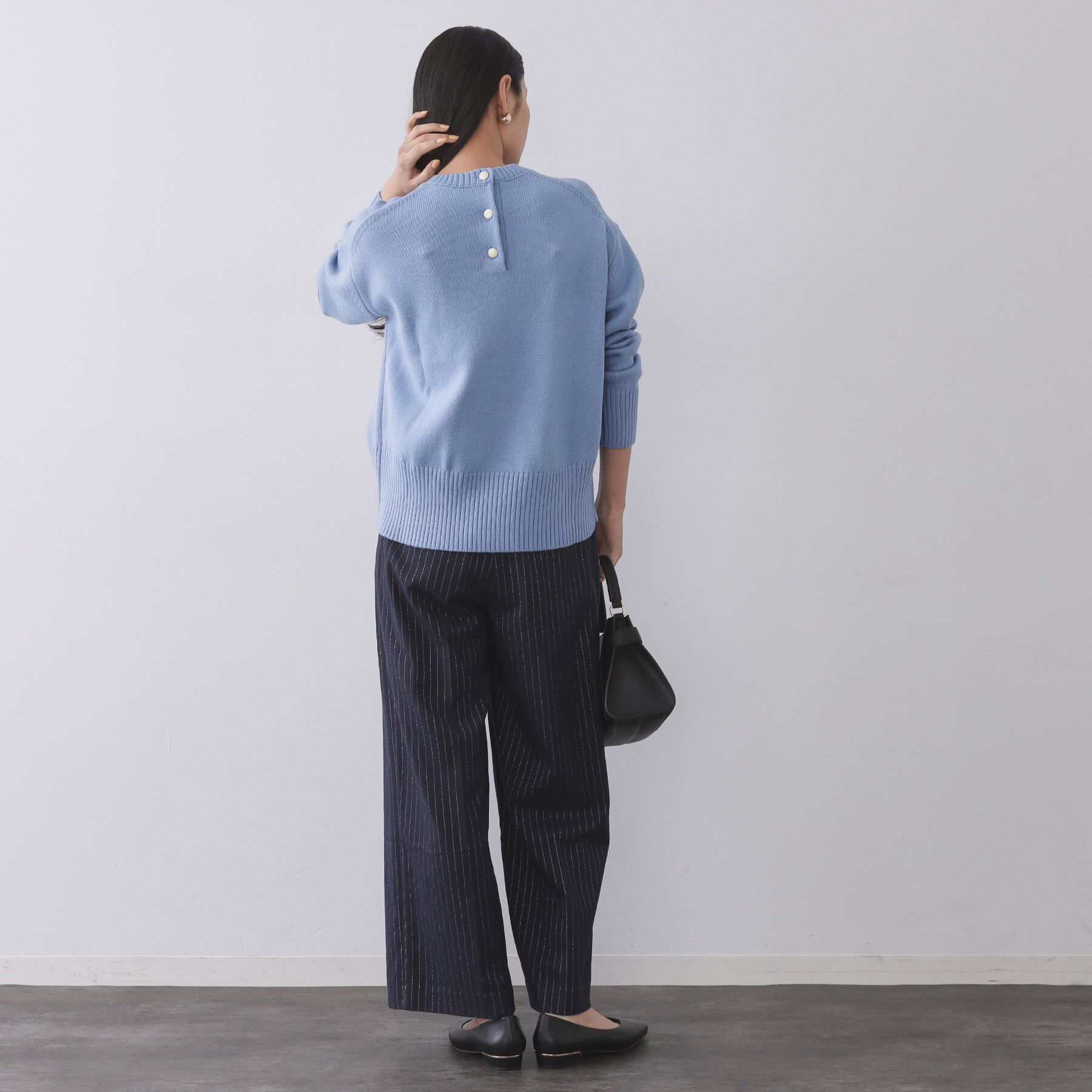 OPAQUE.CLIP「バックボタンリラクシーニット【洗濯機OK】」|ニット・セーター|