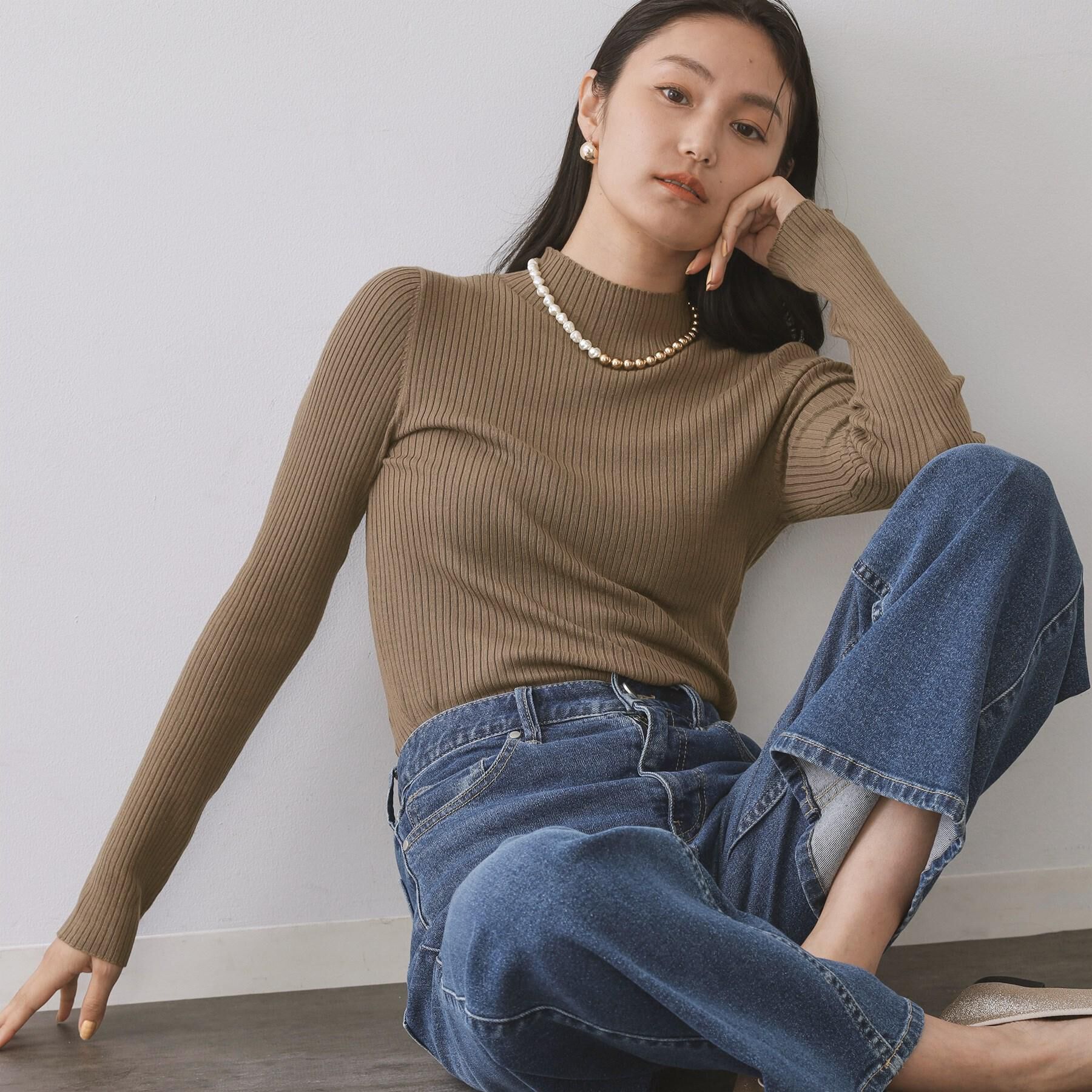 OPAQUE.CLIP「ハイネックリブニット【洗濯機OK】」|ニット・セーター|