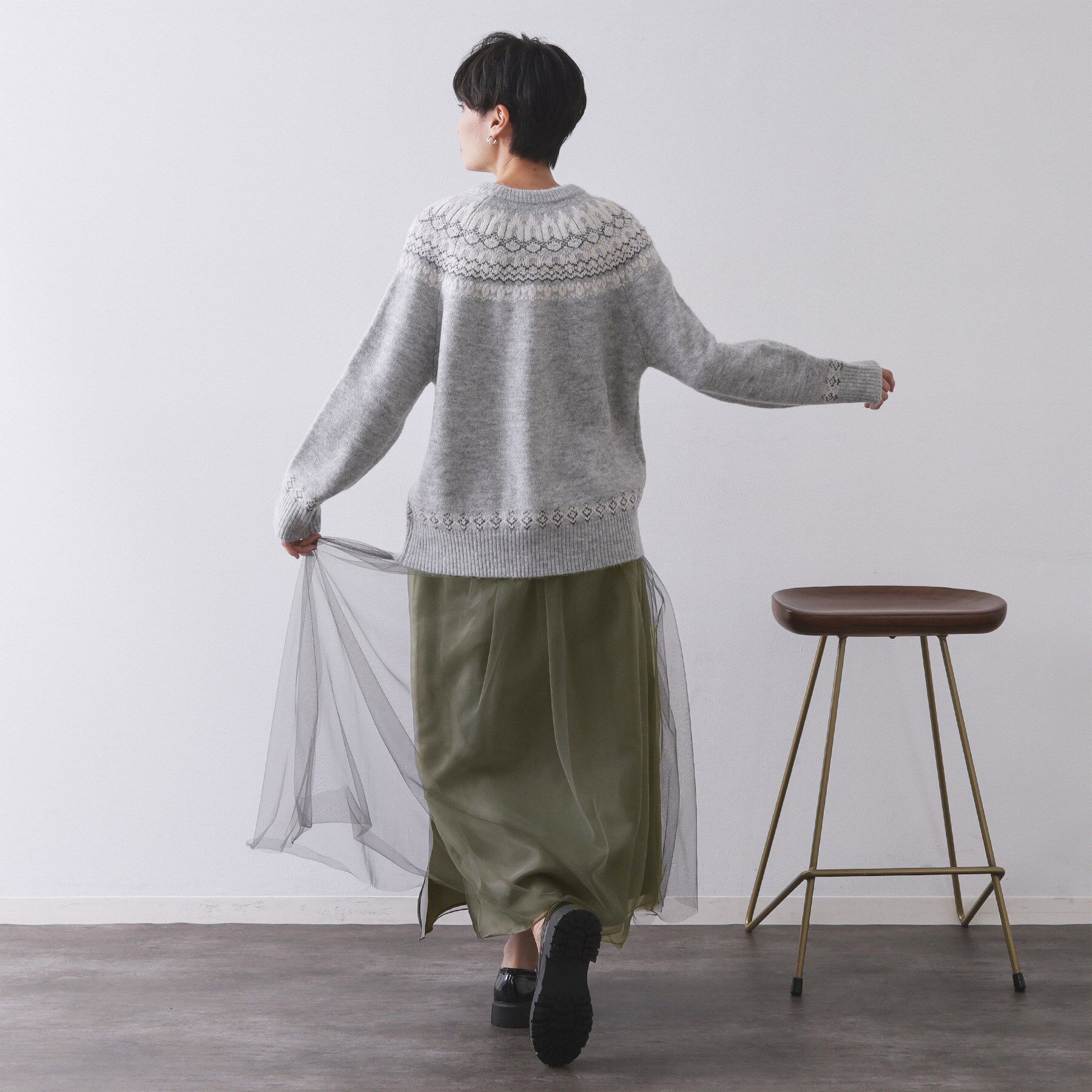 OPAQUE.CLIP「チュールイージーギャザースカート【洗濯機OK】」|スカート|