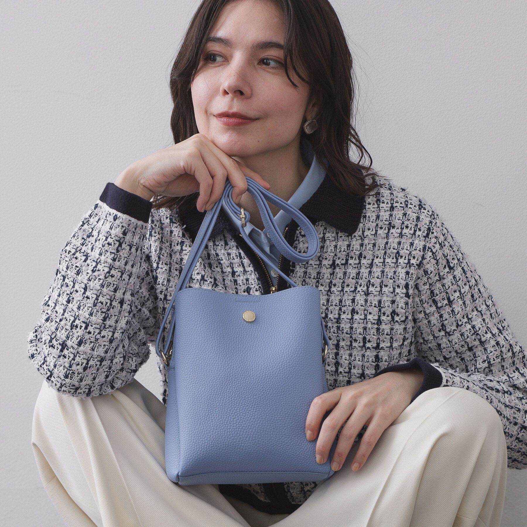 OPAQUE.CLIP「シュリンク合皮3層ミニショルダーバッグ【軽量／長さ調整可能】」|ショルダー・メッセンジャー|