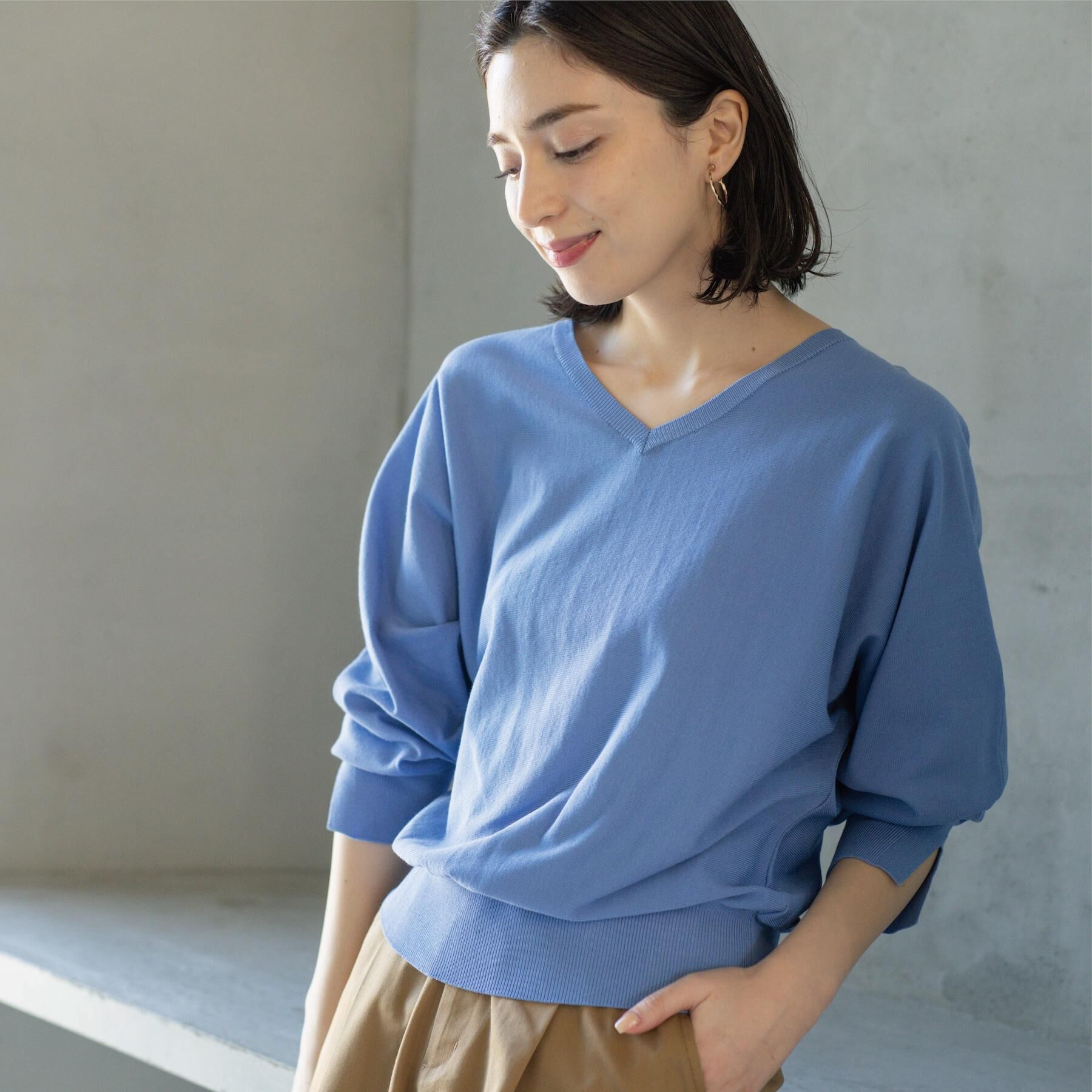 OPAQUE.CLIP「リラクシードルマンスリーブニット【洗濯機OK/抗ピル】」|ニット・セーター|