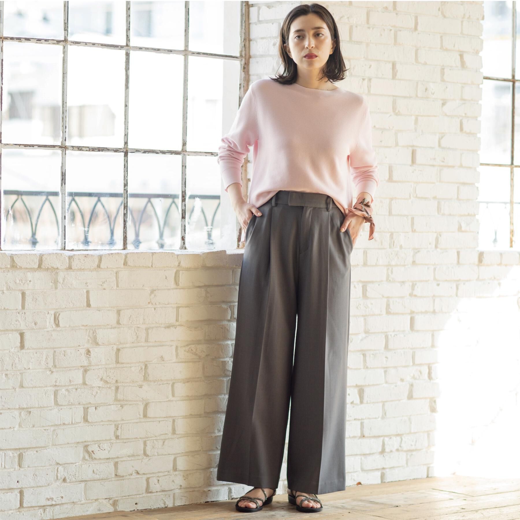 OPAQUE.CLIP「美脚ストレッチストレートワイドパンツ【洗濯機OK】」|その他|