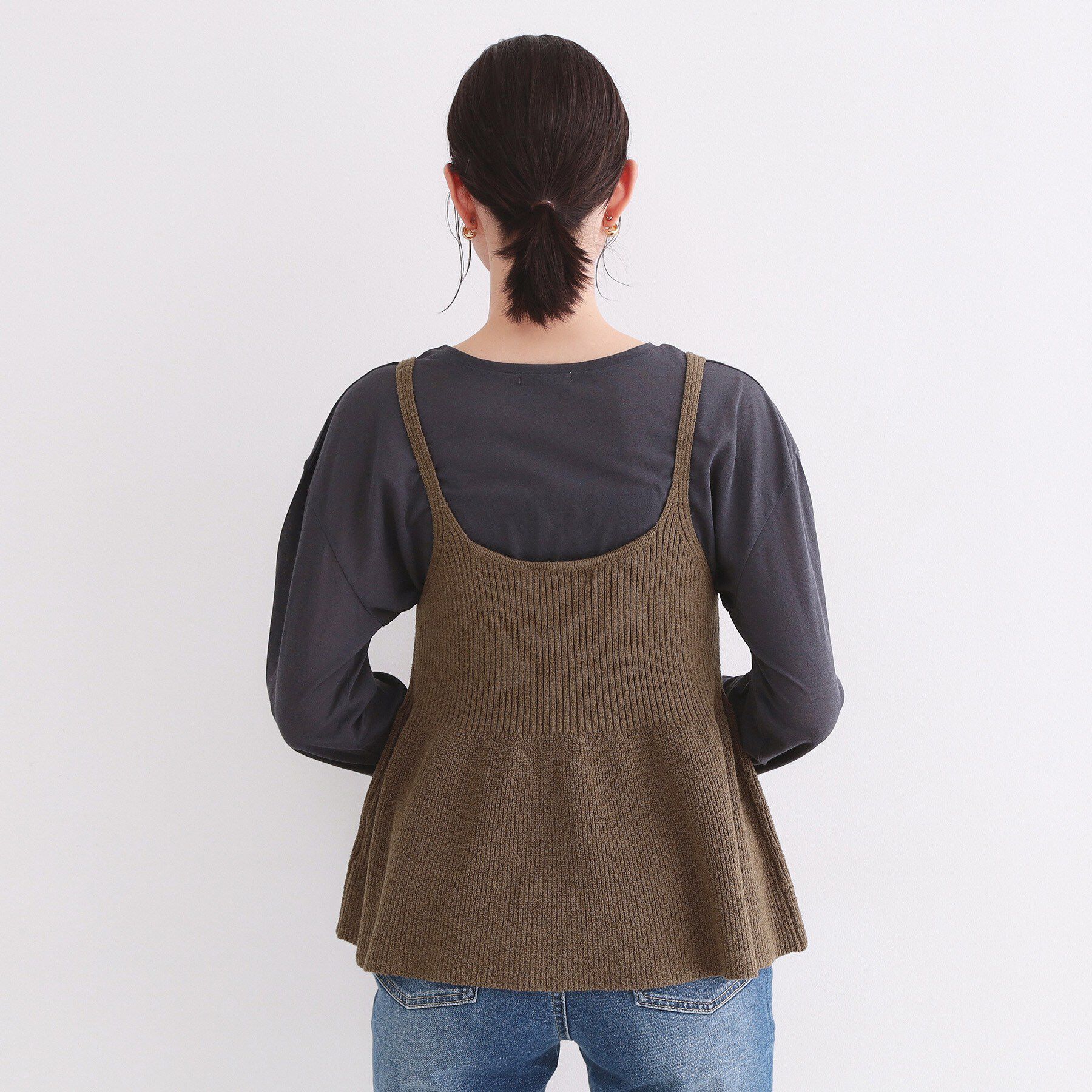 OPAQUE.CLIP「ニットペプラムキャミソール【洗濯機OK】」|キャミソール|