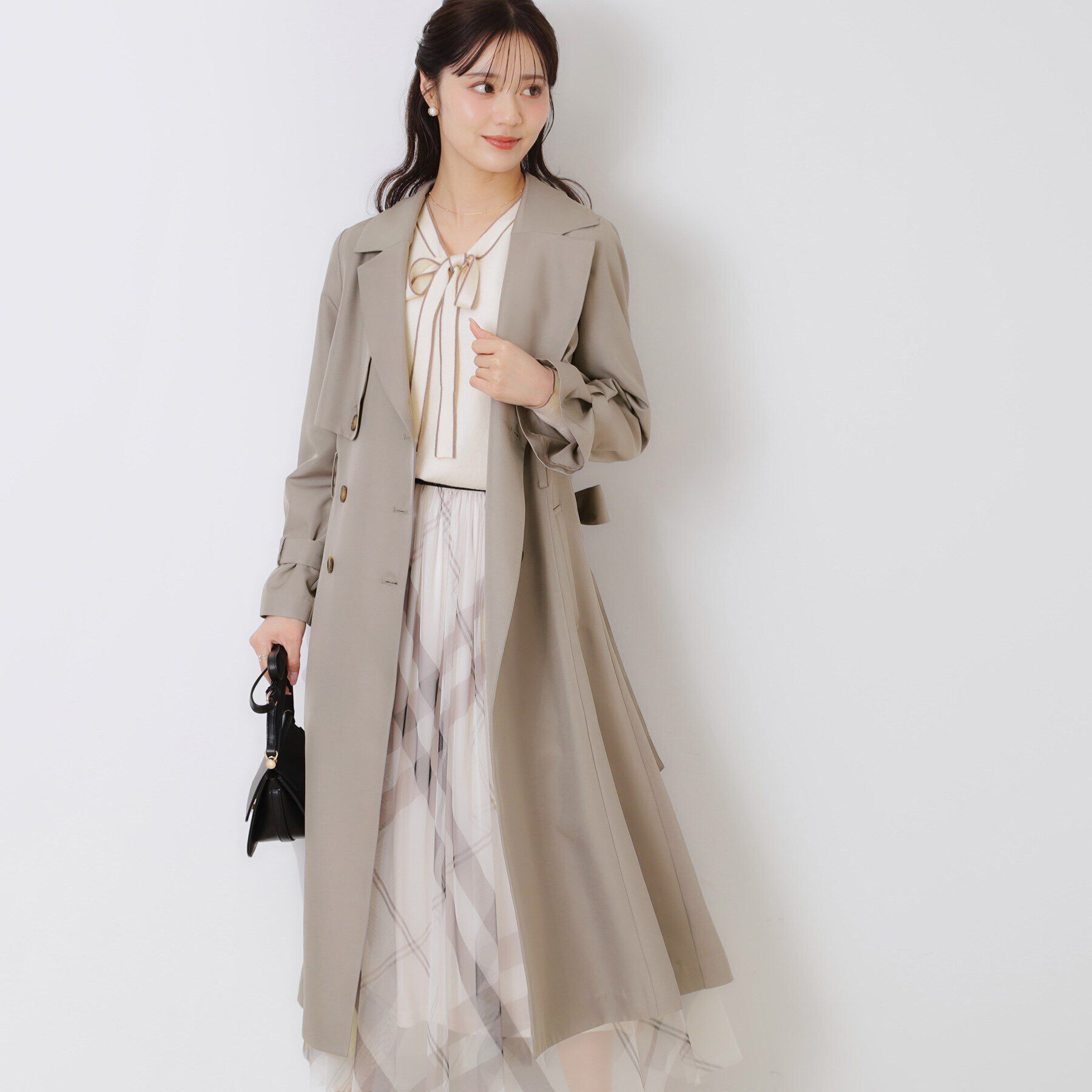 Couture broach「【撥水・通勤・大人可愛い】ロングトレンチ」|トレンチコート|