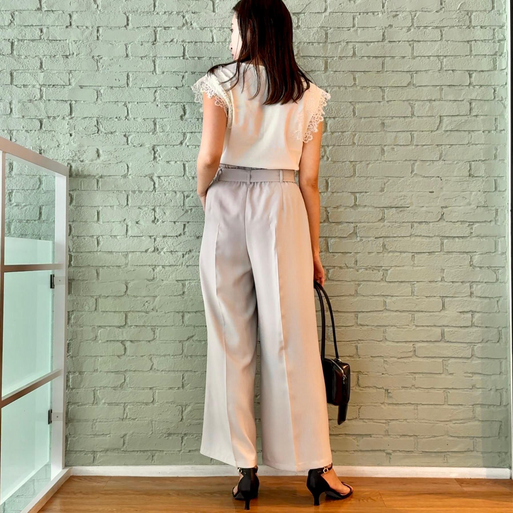 Couture broach「【マシンウォッシャブル・UVケア・接触冷感】フレンチ肩レースカットソー」|Tシャツ・カットソー|