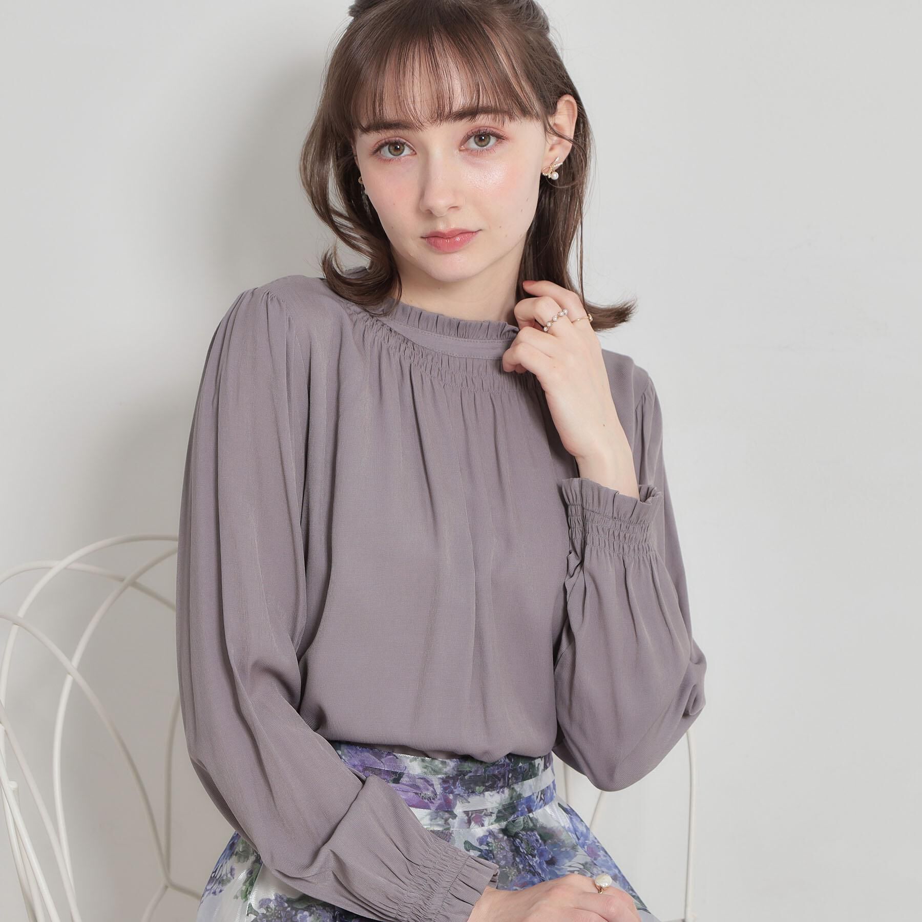 Couture broach「【前後2WAY・洗える】RTピケ リボン ブラウス」|シャツ・ブラウス|