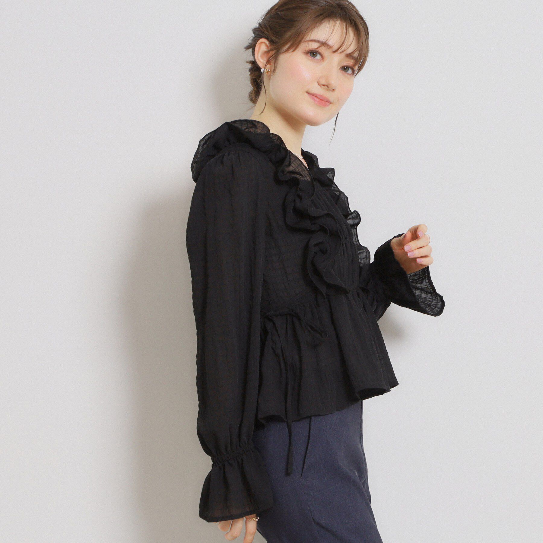 Couture broach「シアーシャーリングブラウス」|シャツ・ブラウス|