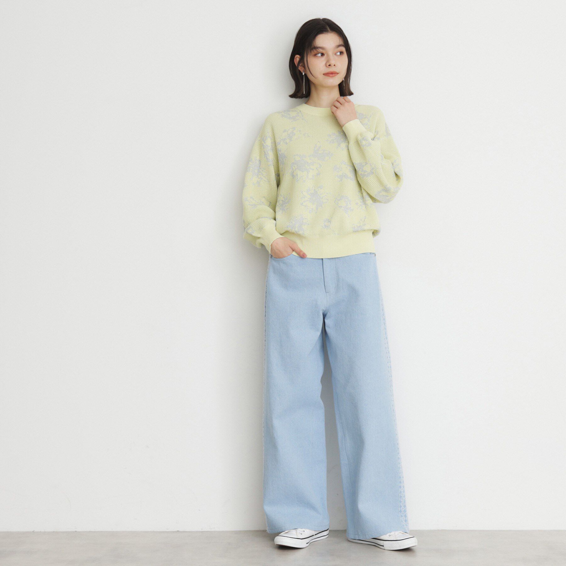 THE SHOP TK「花柄ジャカードニット【洗濯機OK】」|ニット・セーター|