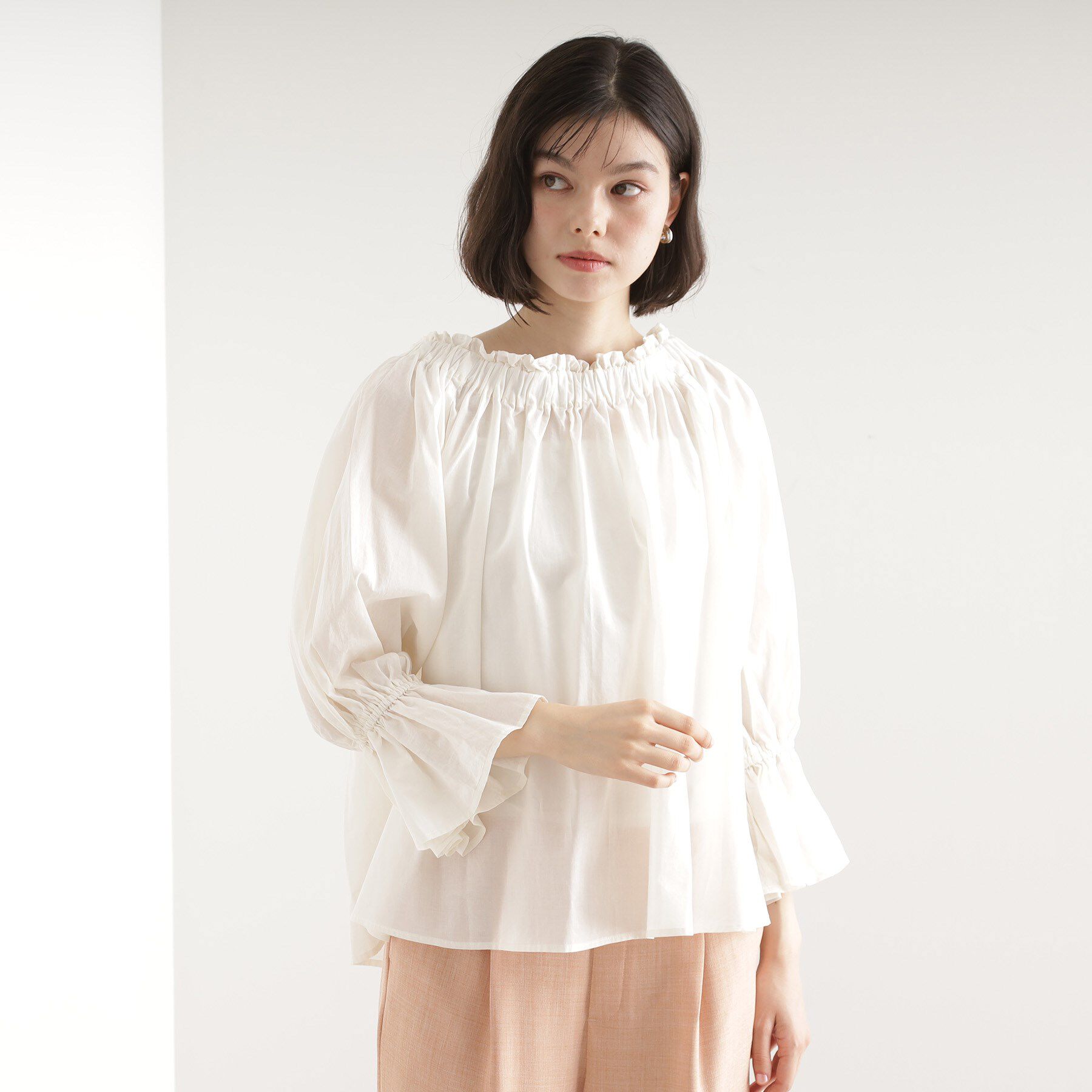 THE SHOP TK「【前後2WAY】ギャザーブラウス/洗濯機OK」|シャツ・ブラウス|