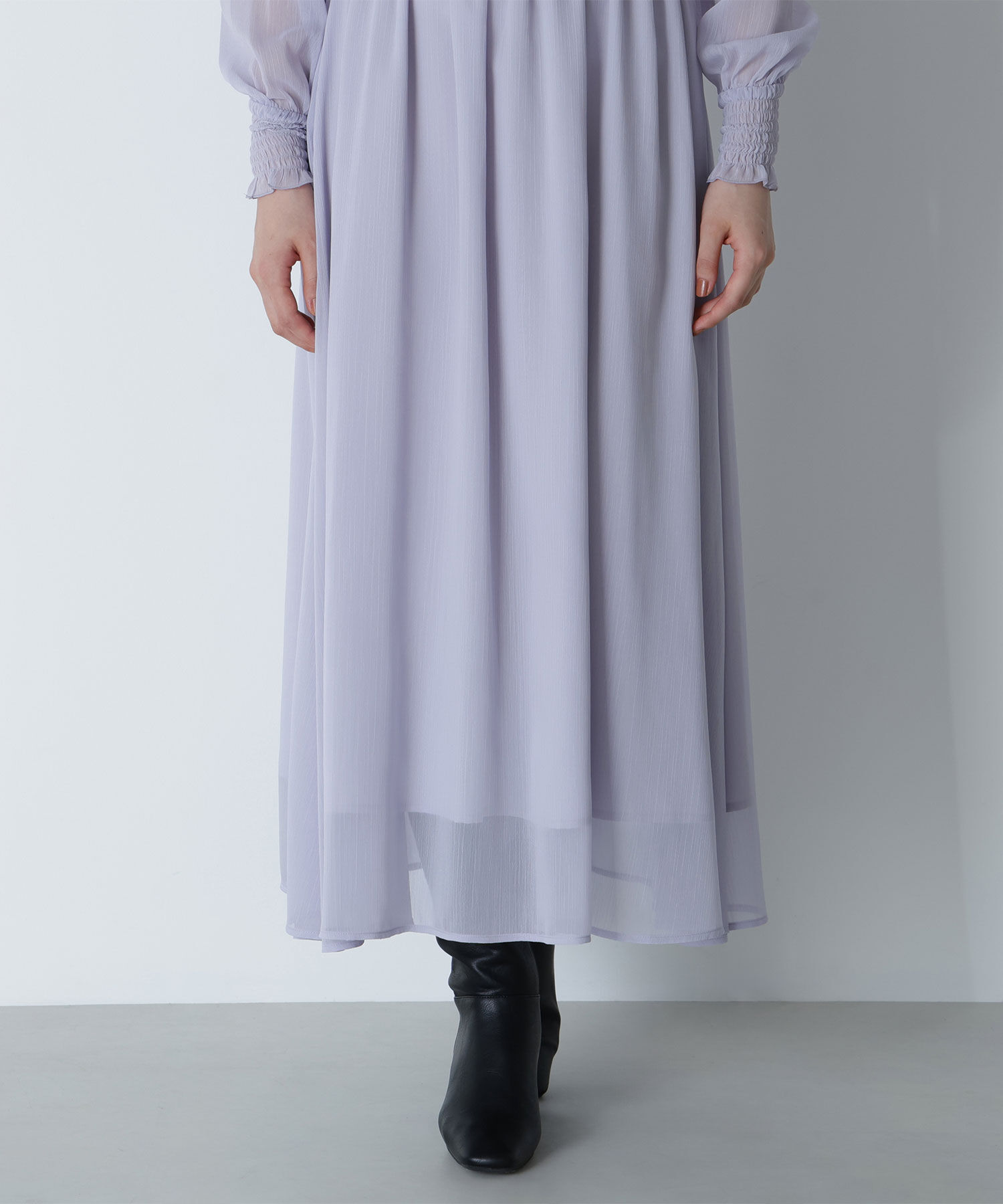  「フリルシャーリング楊柳ワンピース」|ワンピース|