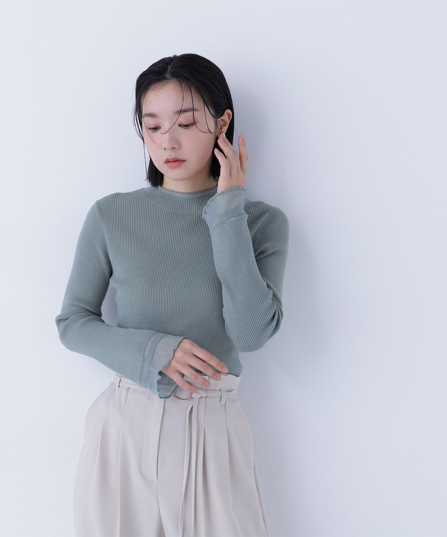  「&ldquo;さりげな&rdquo;シアースリーブニット」|ニット・セーター|