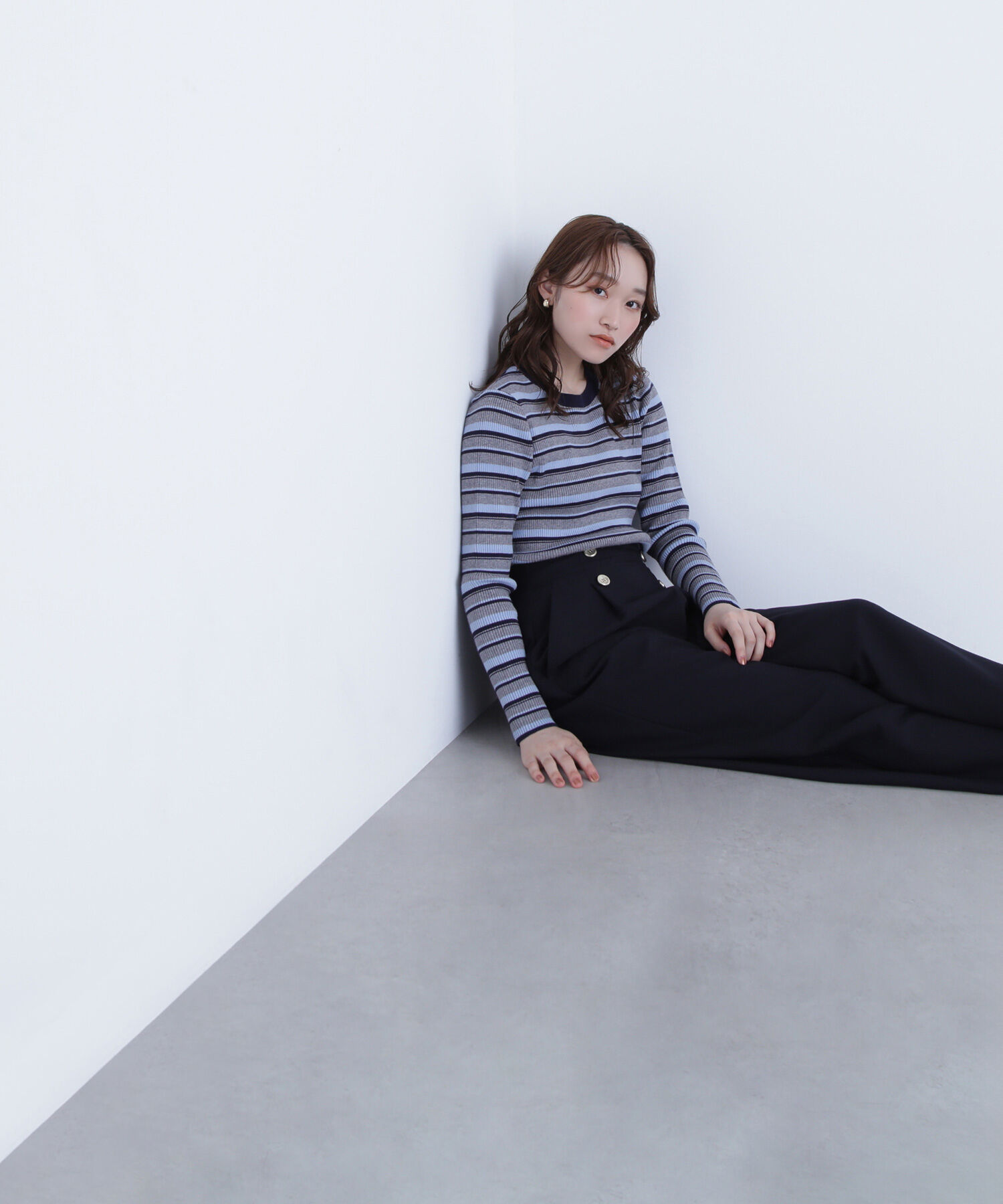  「マルチボーダーリブニット」|ニット・セーター|