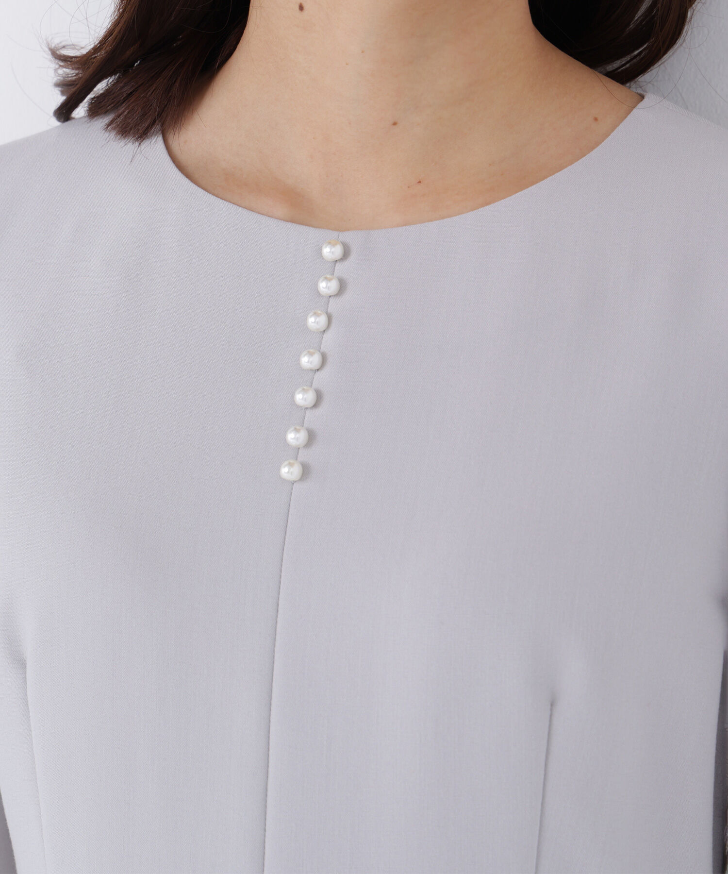  「ラインパールペプラムワンピース」|ワンピース|