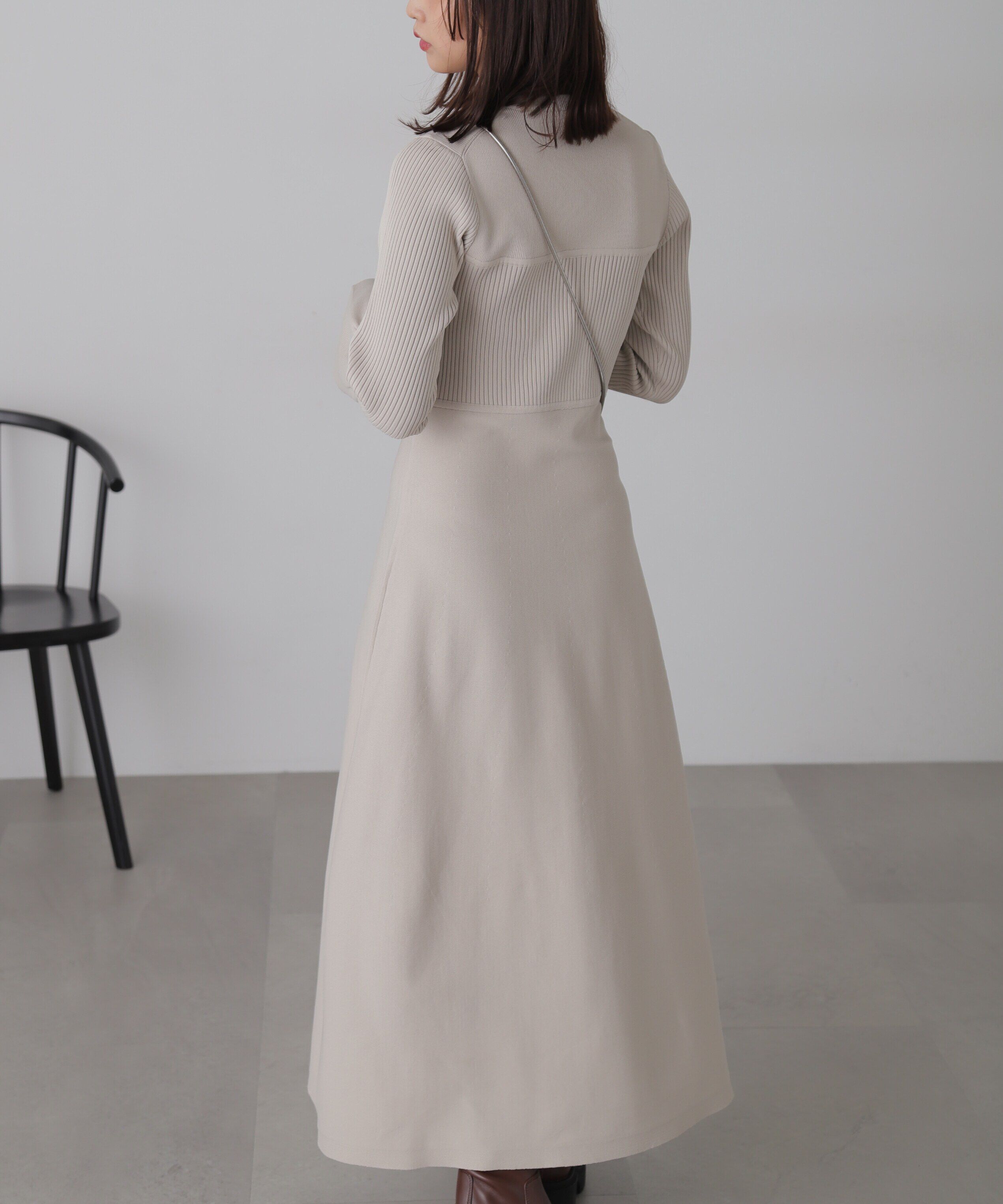  「ベアトップ風フレアワンピース」|ワンピース|