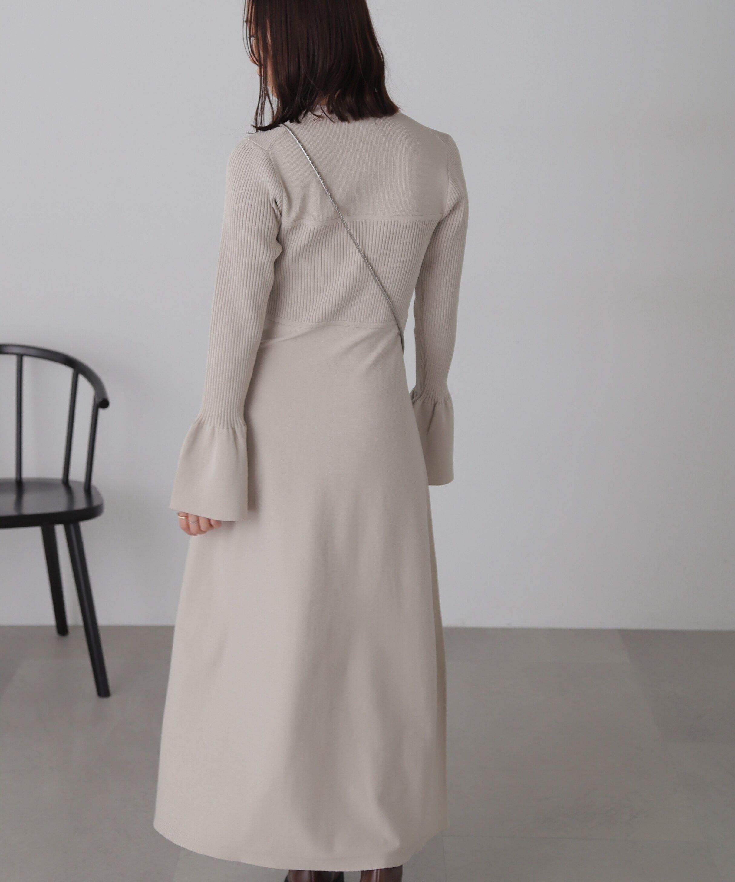  「ベアトップ風フレアワンピース」|ワンピース|