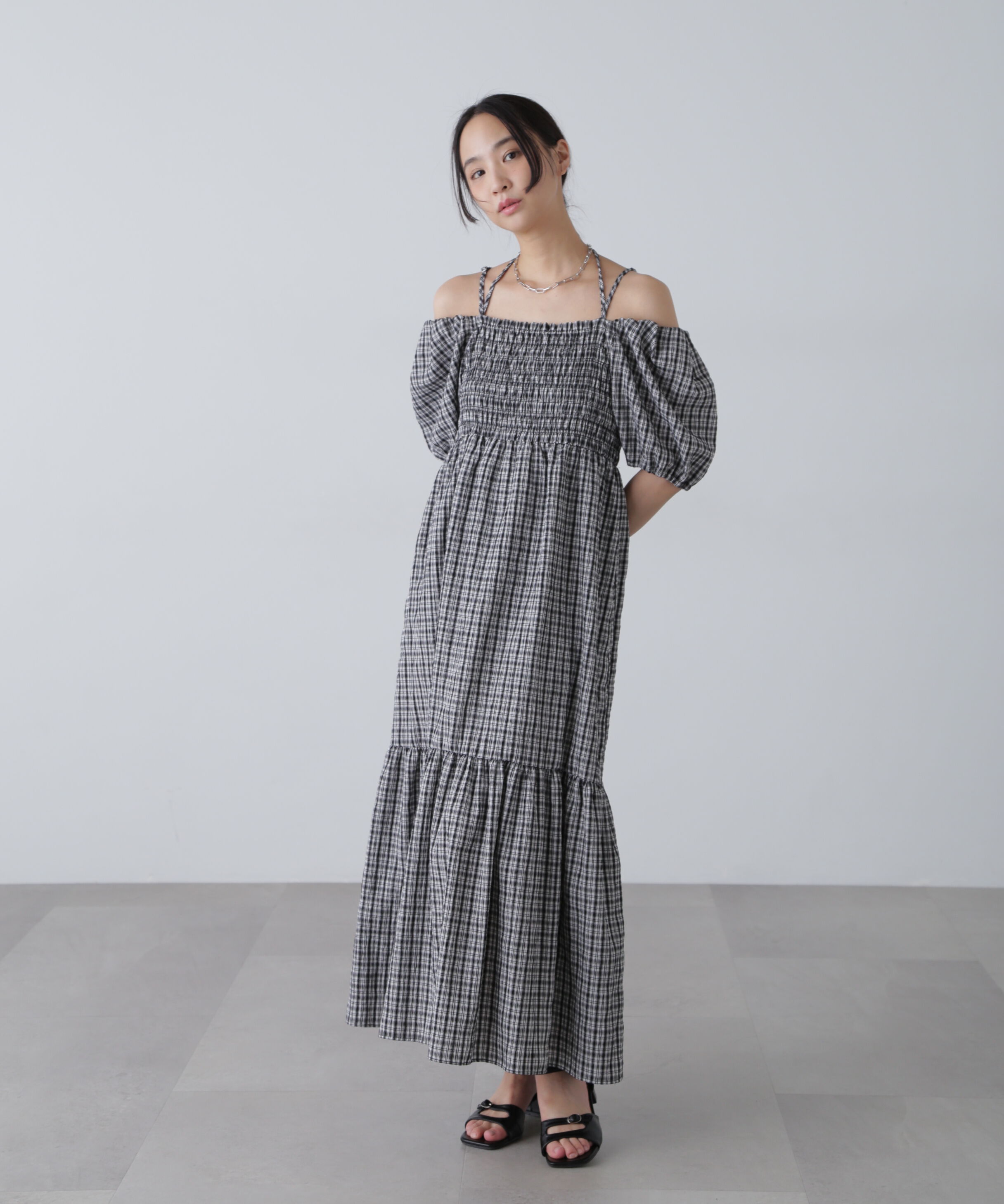  「シャーリング２ＷＡＹオフショルワンピース」|ワンピース|