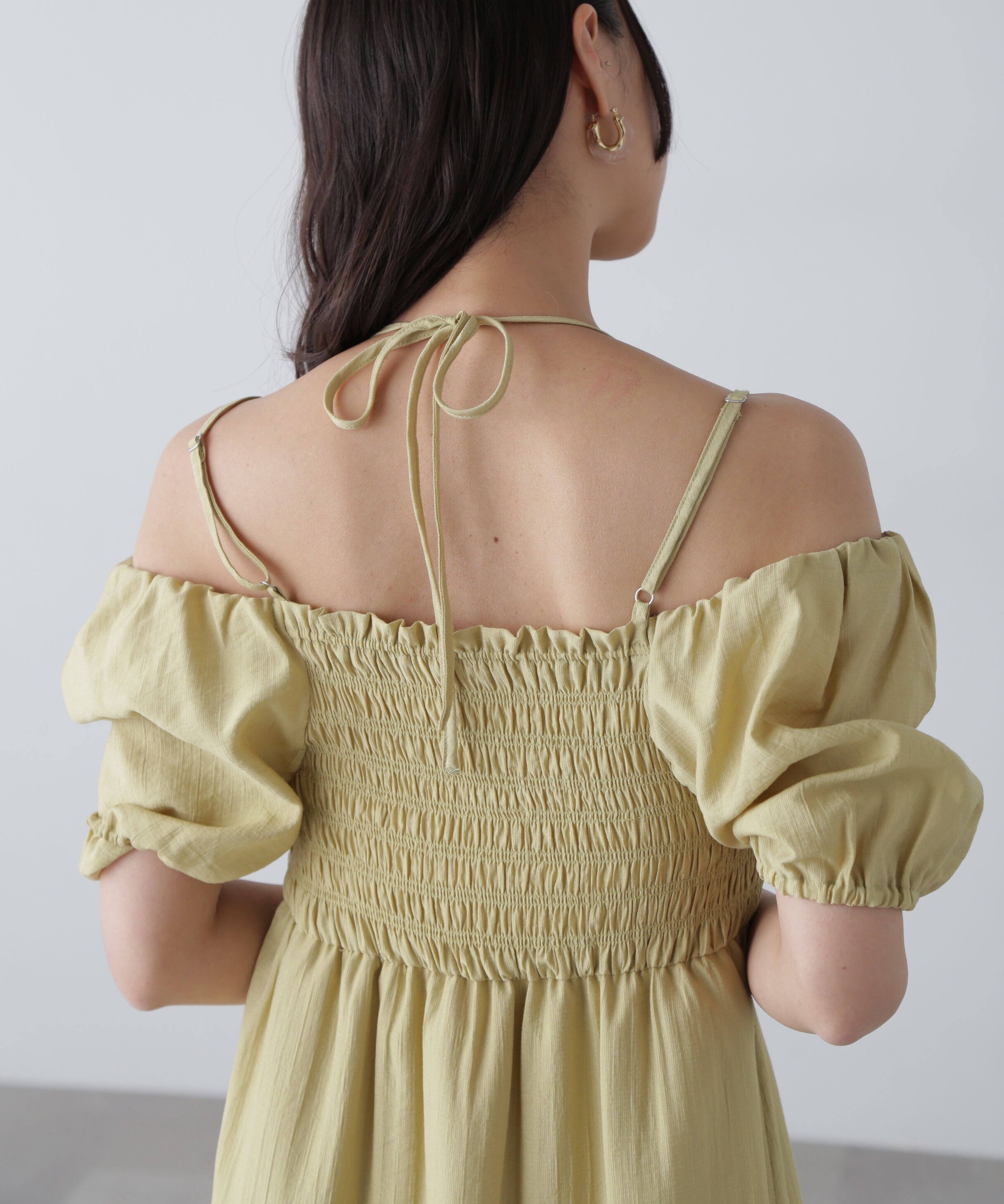  「シャーリング２ＷＡＹオフショルワンピース」|ワンピース|