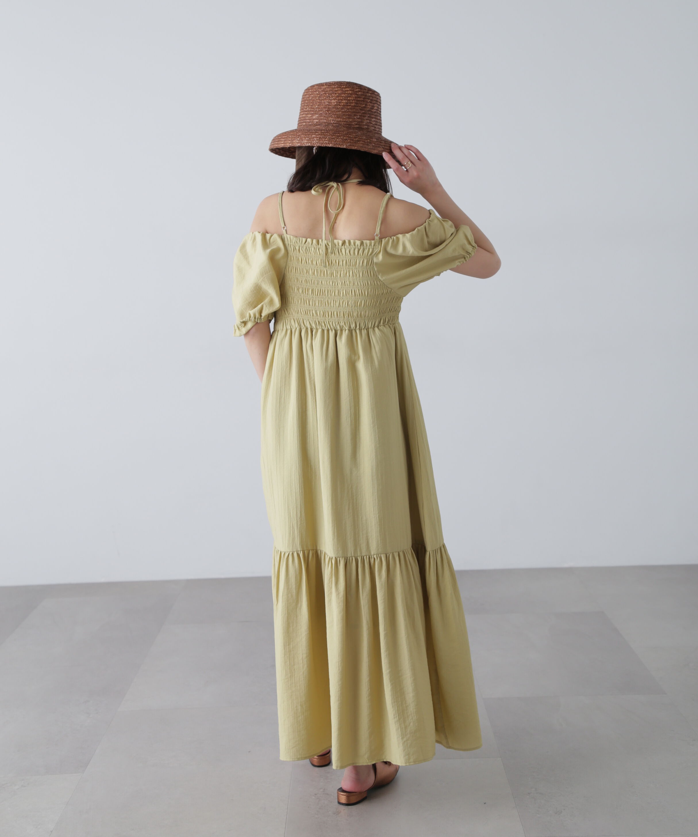  「シャーリング２ＷＡＹオフショルワンピース」|ワンピース|