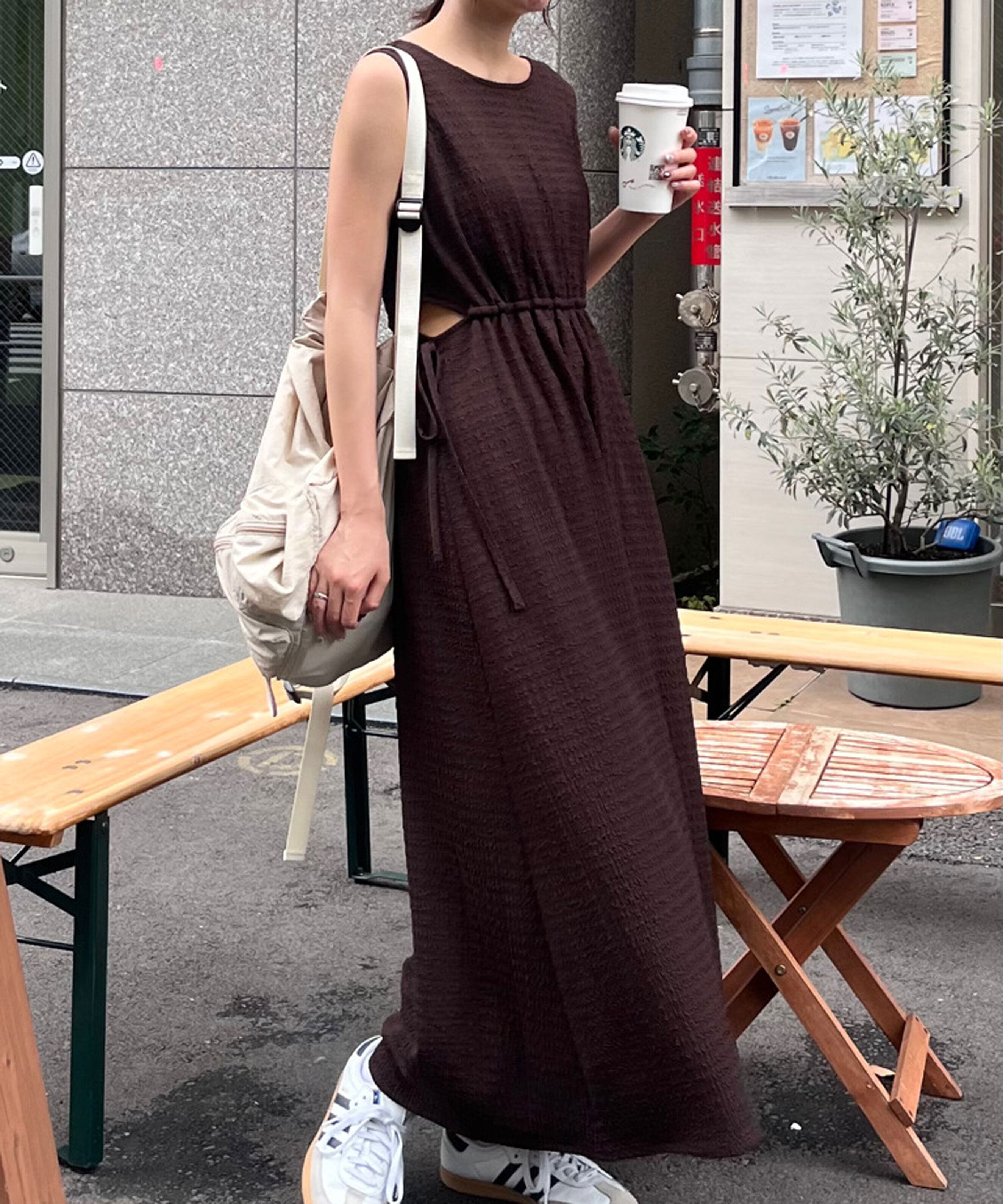  「サイドカットノースリカットソーワンピース」|ワンピース|