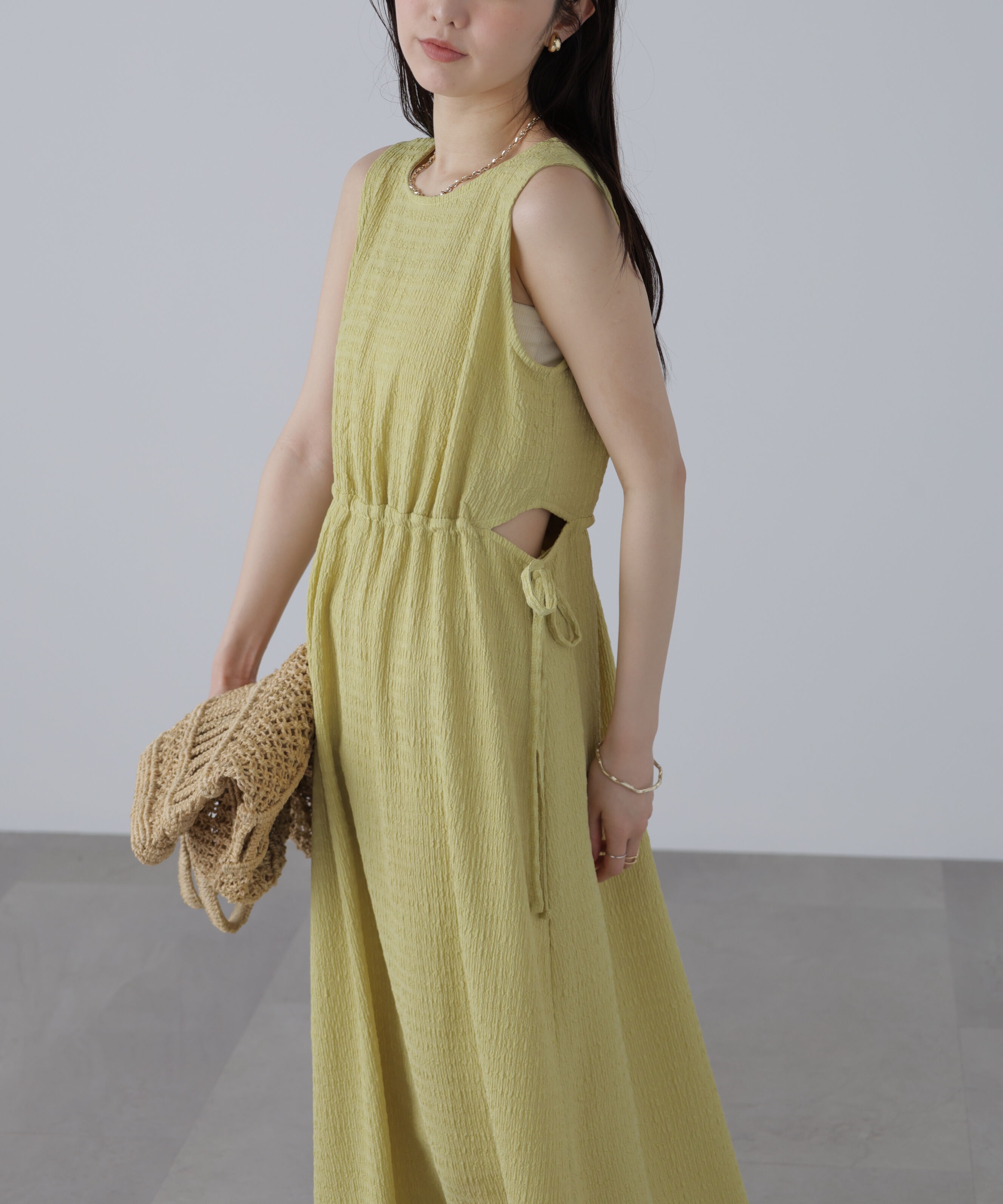  「サイドカットノースリカットソーワンピース」|ワンピース|