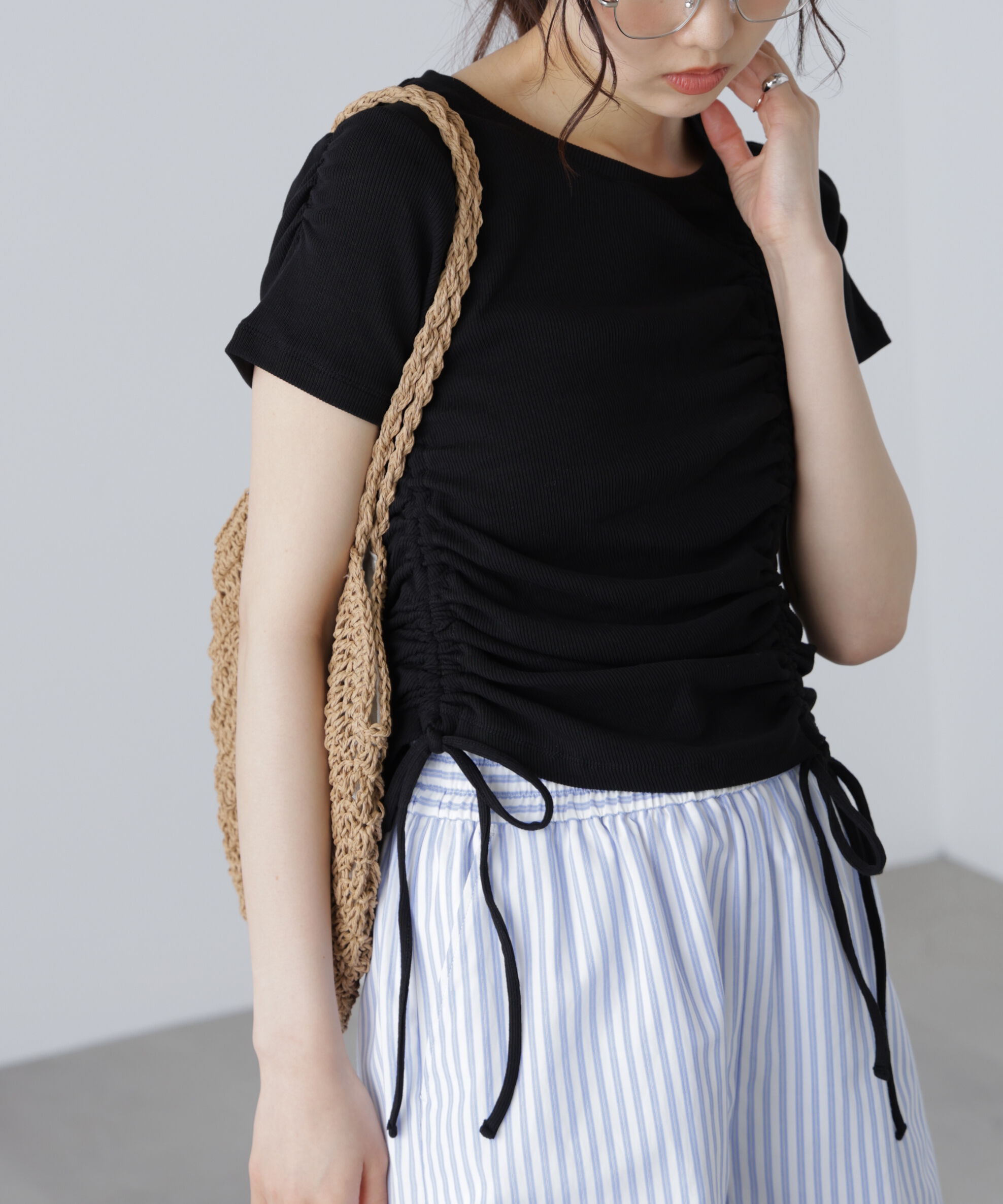  「アシメドロストリブカットソー」|Tシャツ・カットソー|