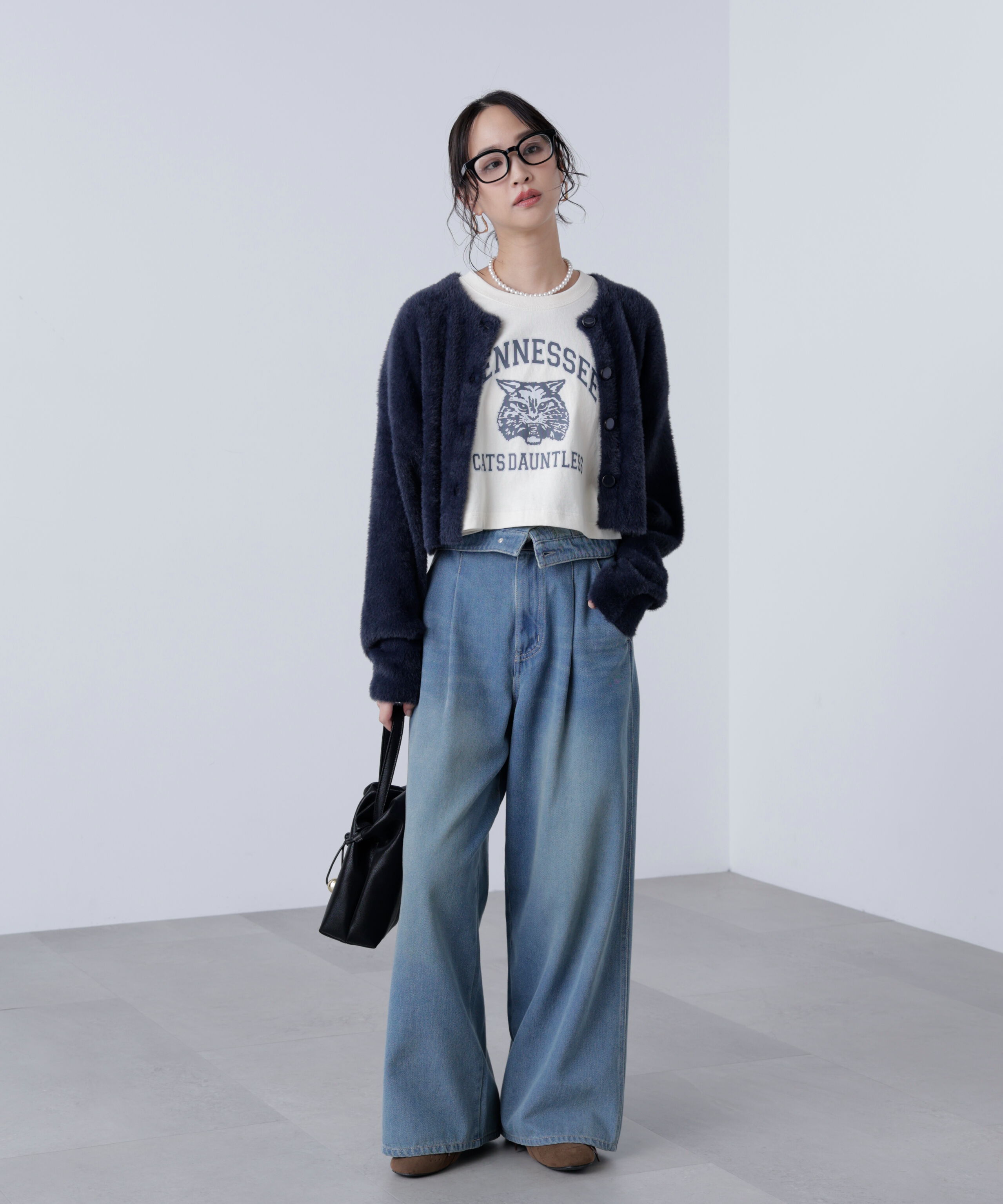  「前後2wayショートシャギー短丈ニット」|ニット・セーター|