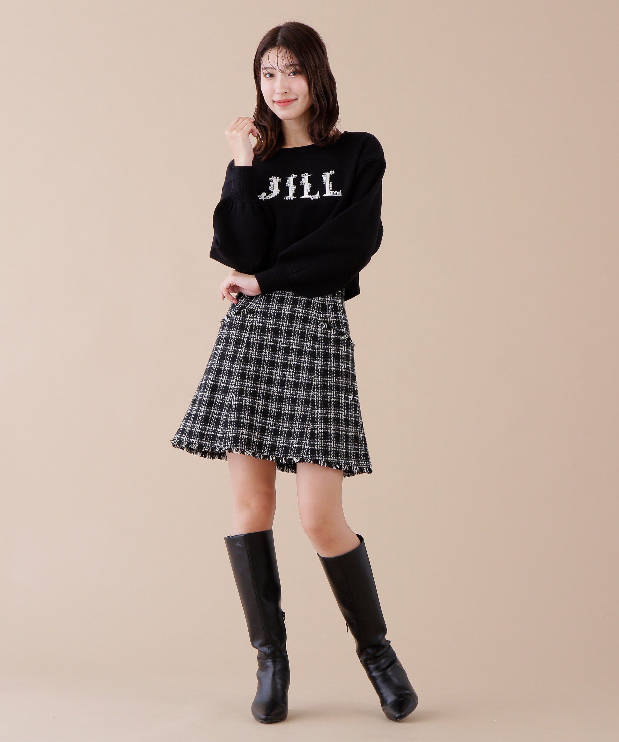  「ロゴジャガードビジューニット」|ニット・セーター|