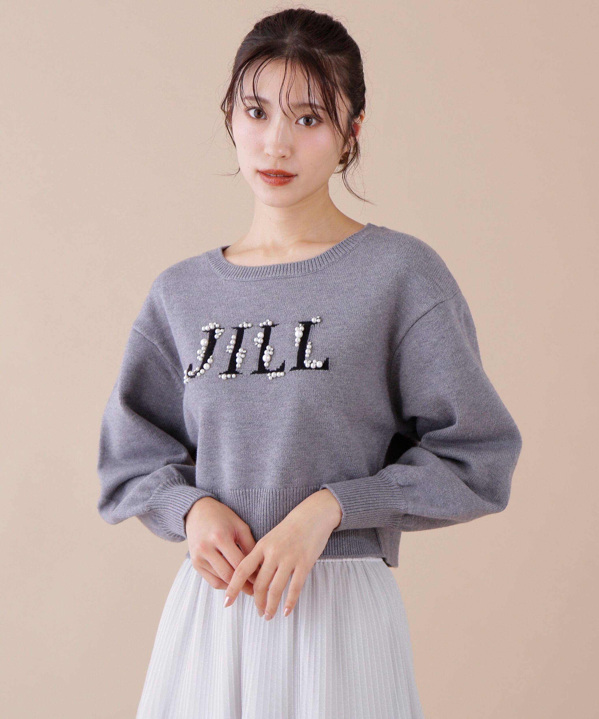  「ロゴジャガードビジューニット」|ニット・セーター|