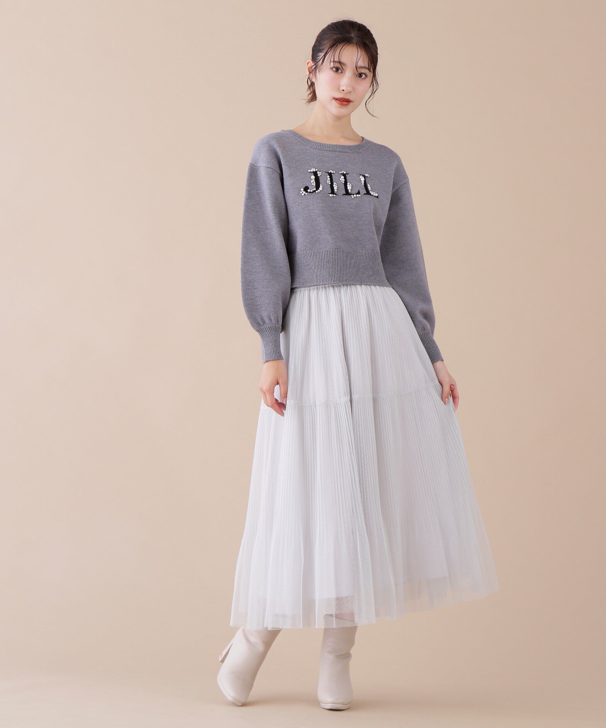  「ロゴジャガードビジューニット」|ニット・セーター|