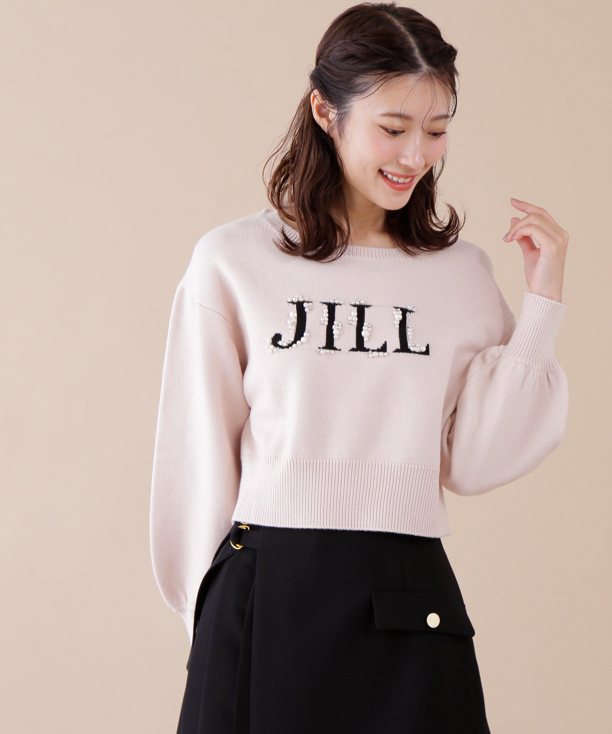  「ロゴジャガードビジューニット」|ニット・セーター|