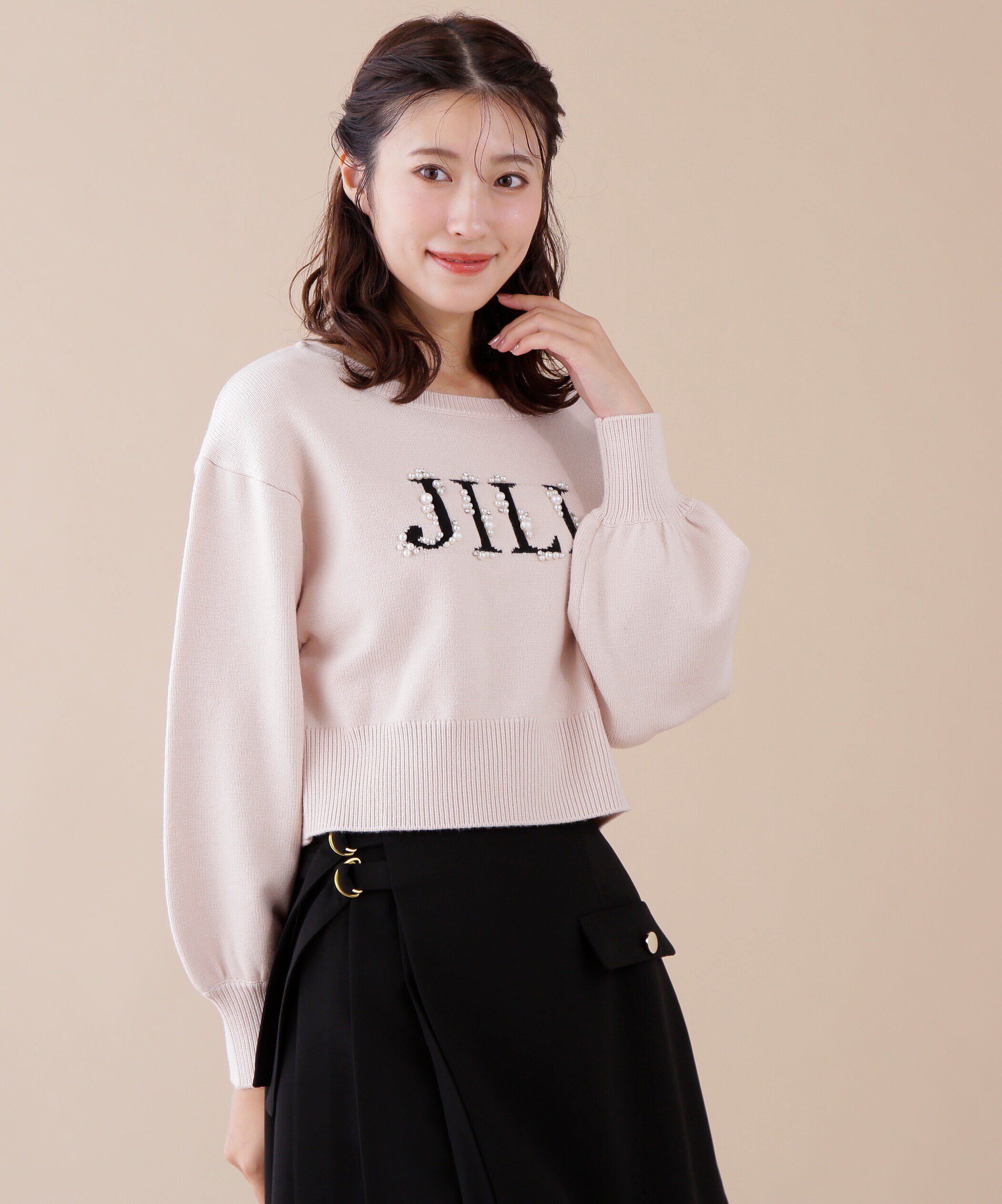  「ロゴジャガードビジューニット」|ニット・セーター|