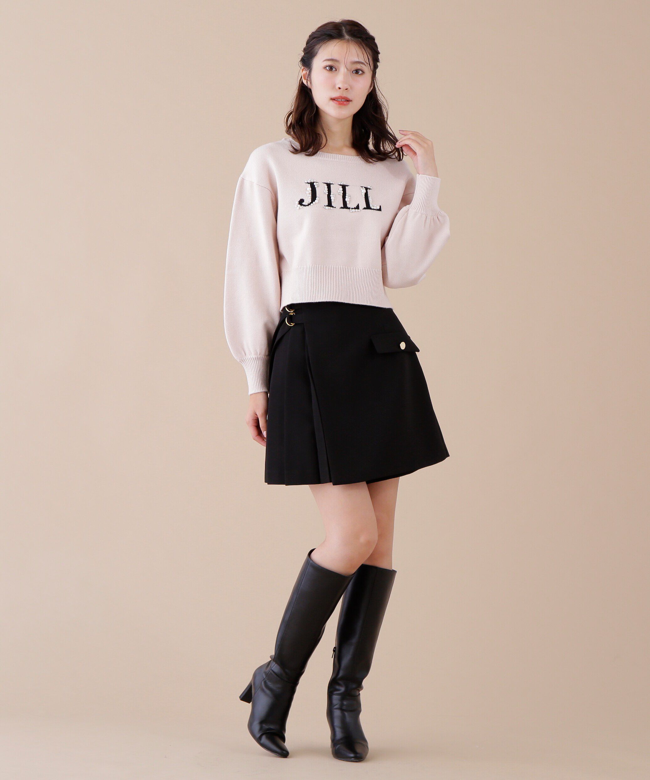  「ロゴジャガードビジューニット」|ニット・セーター|