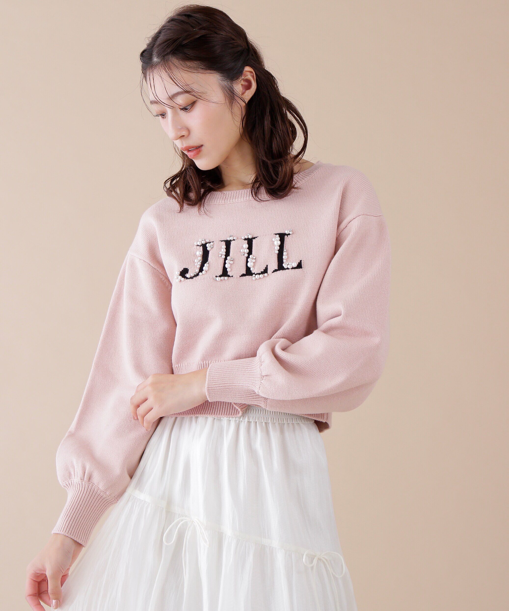  「ロゴジャガードビジューニット」|ニット・セーター|