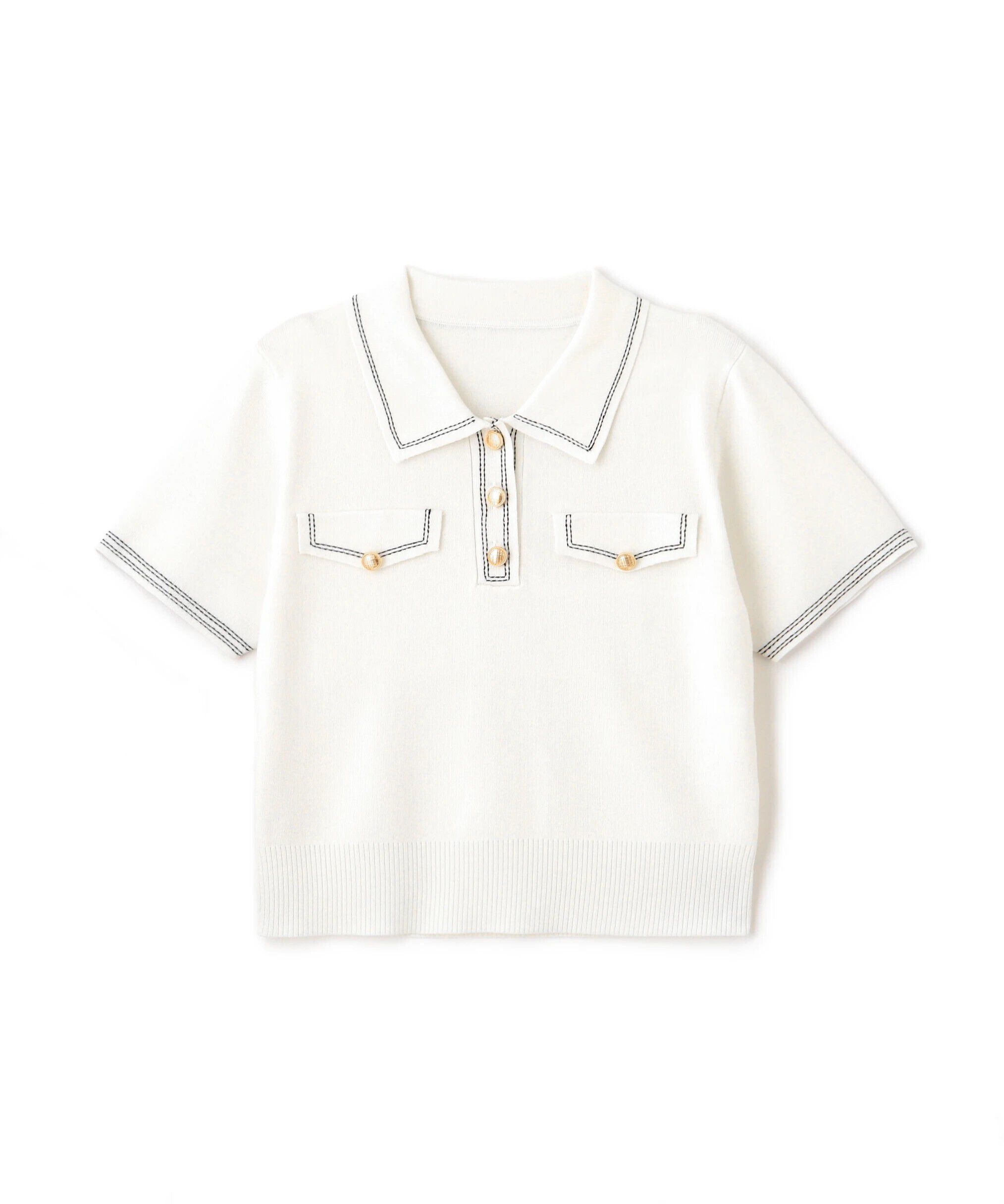  「ステッチポロニット」|ニット・セーター|