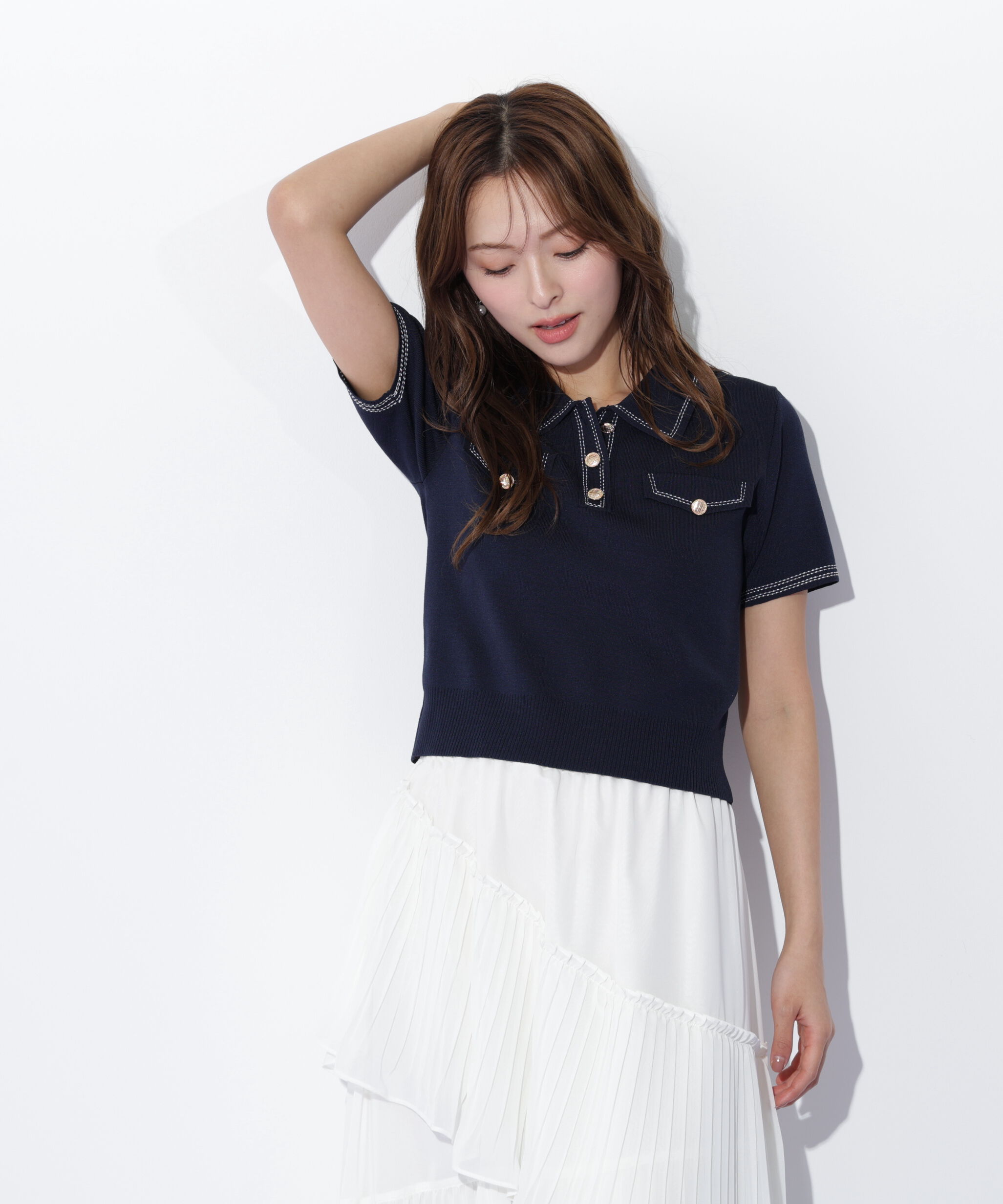  「ステッチポロニット」|ニット・セーター|