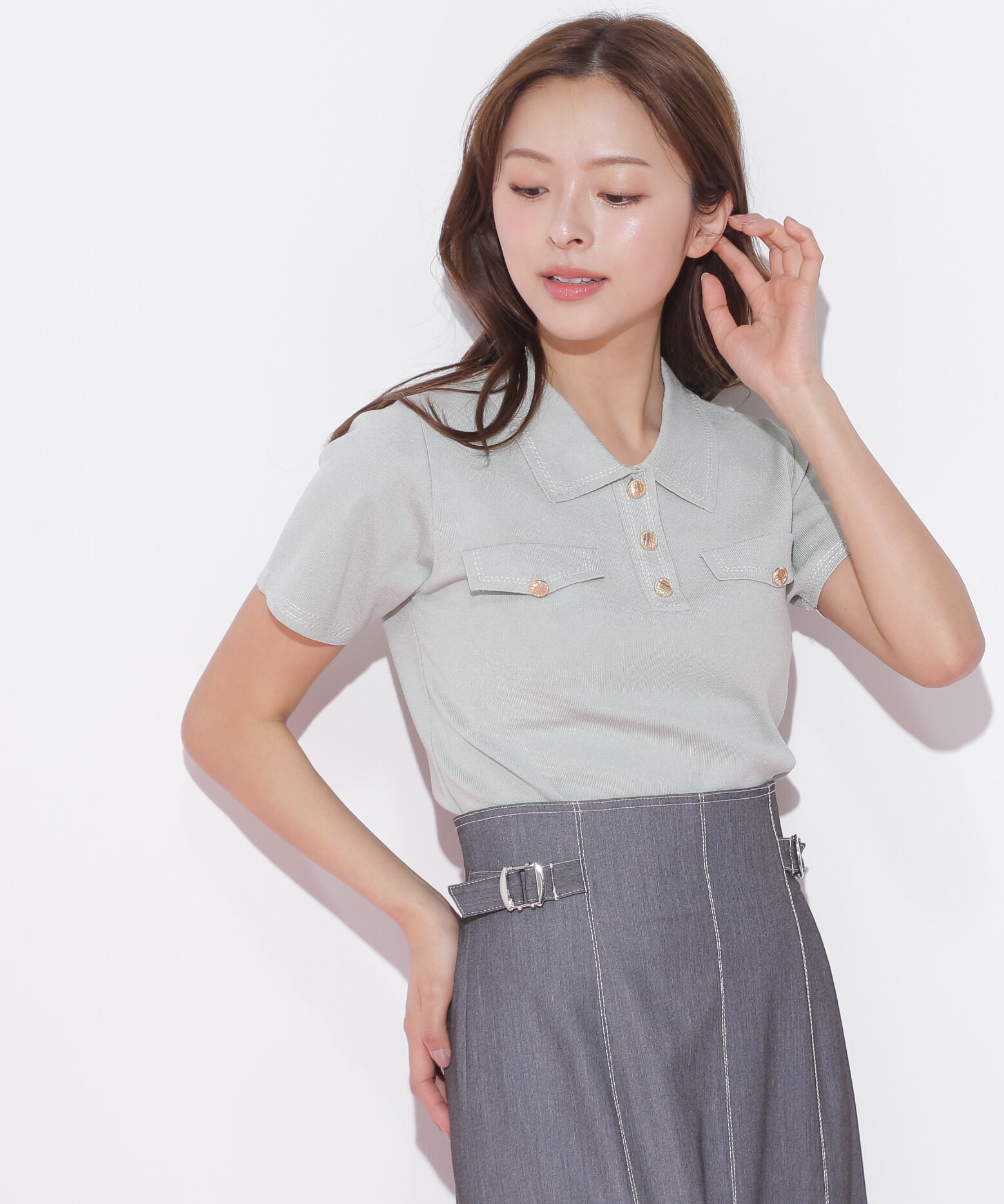  「ステッチポロニット」|ニット・セーター|